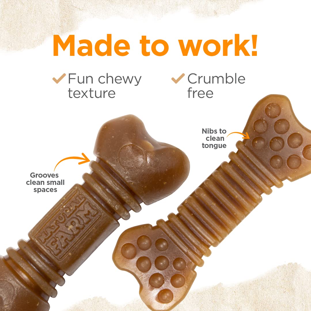 Natural Farm All-Natural Dog Dental Chew, Dog Teeth Cleaning Treats - Fresh Breath, Fight Plaque & Tartar - Canine Mess-Free Ora