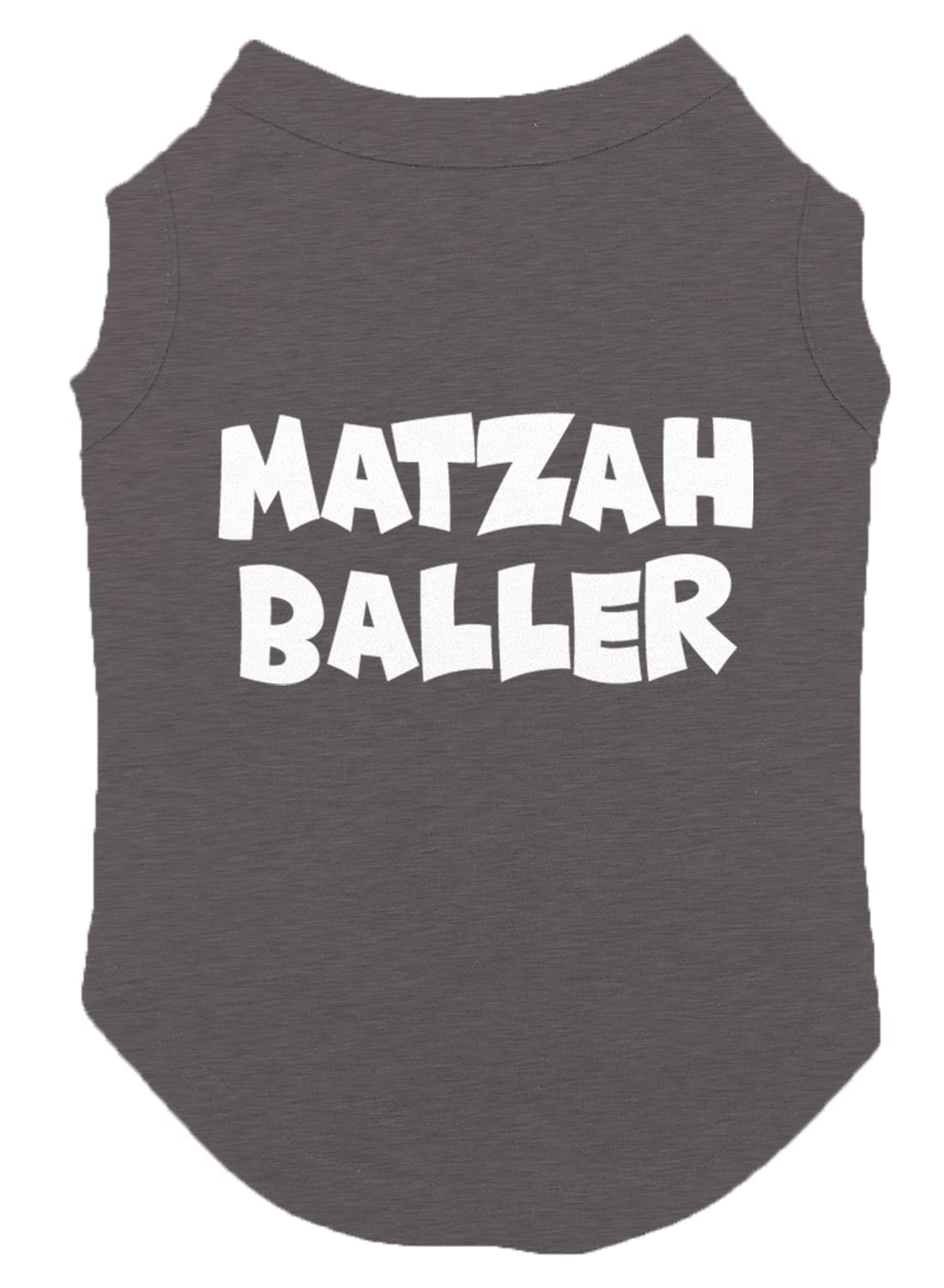 Matzah Baller - Matzo Hanukkah Passover Seder Dog Shirt (Dark Gray, Medium)