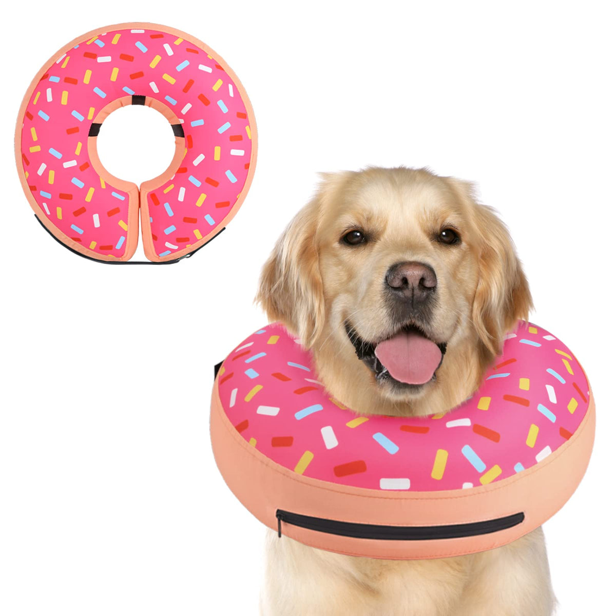 Supet Inflatable Dog Cone Collar Alternative After Surgery, Doggie Neck Donut Collar Recovery Ecollar, Soft Dog Cone For Small Medium Large Dogs