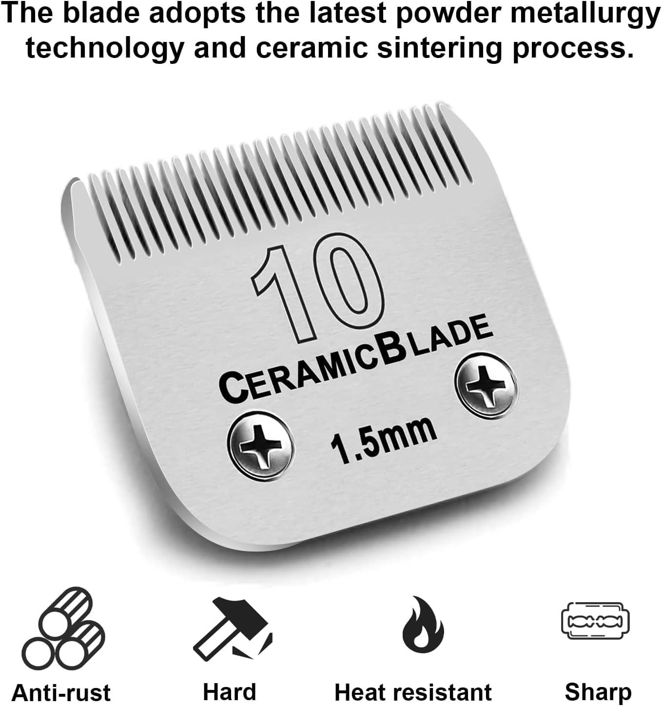 1Pack 10 Blade Dog Groomg Blades Compatible With Pet Clipper/Oster A5/Wahl Km Series Dog Clipper,Ceramic Blade & Stainless Steel