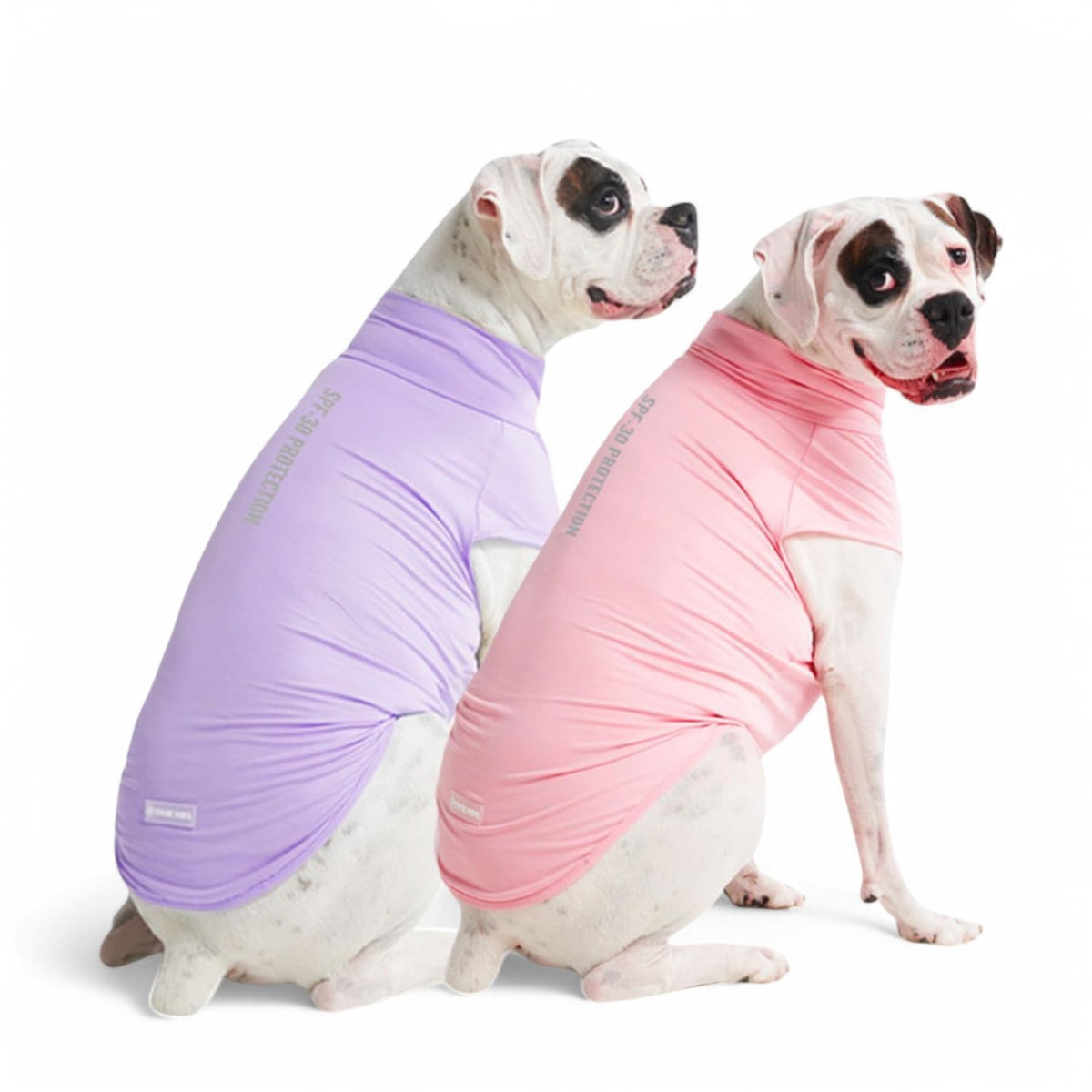 Spark Paws Sunblock Dog T-Shirt, SPF30 Protection, Lightweight Breathable Quick Dry for Dogs with Sensitive Skin - Purple & Pink
