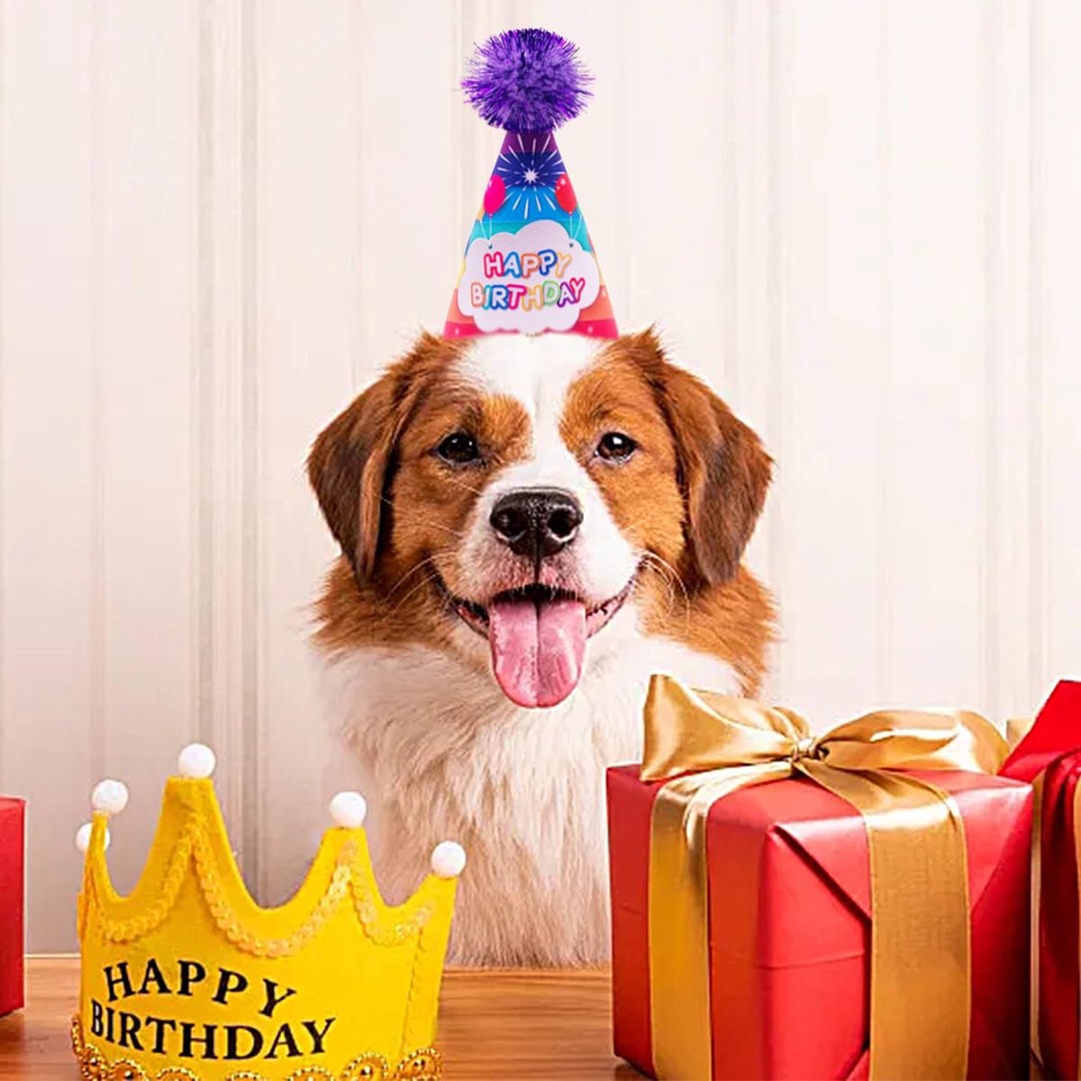 Jpgdn 6Pcs/Pack Dog Birthday Hats Party Hats For Large Xl Xxl Dog Boy Girl Birthday Costume Accessories