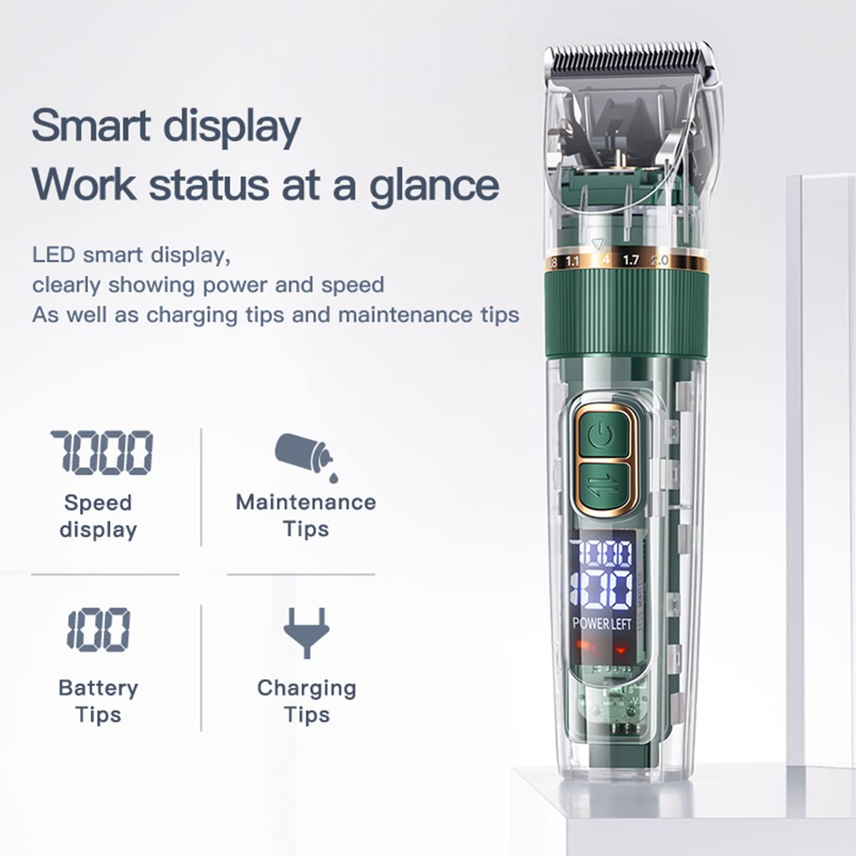 Dog Hair Clippers,Dog Grooming Clippers Kit with Led Display,Pet Clippers Grooming for Dogs Thick Coats,Low Noise Heavy Duty Pet