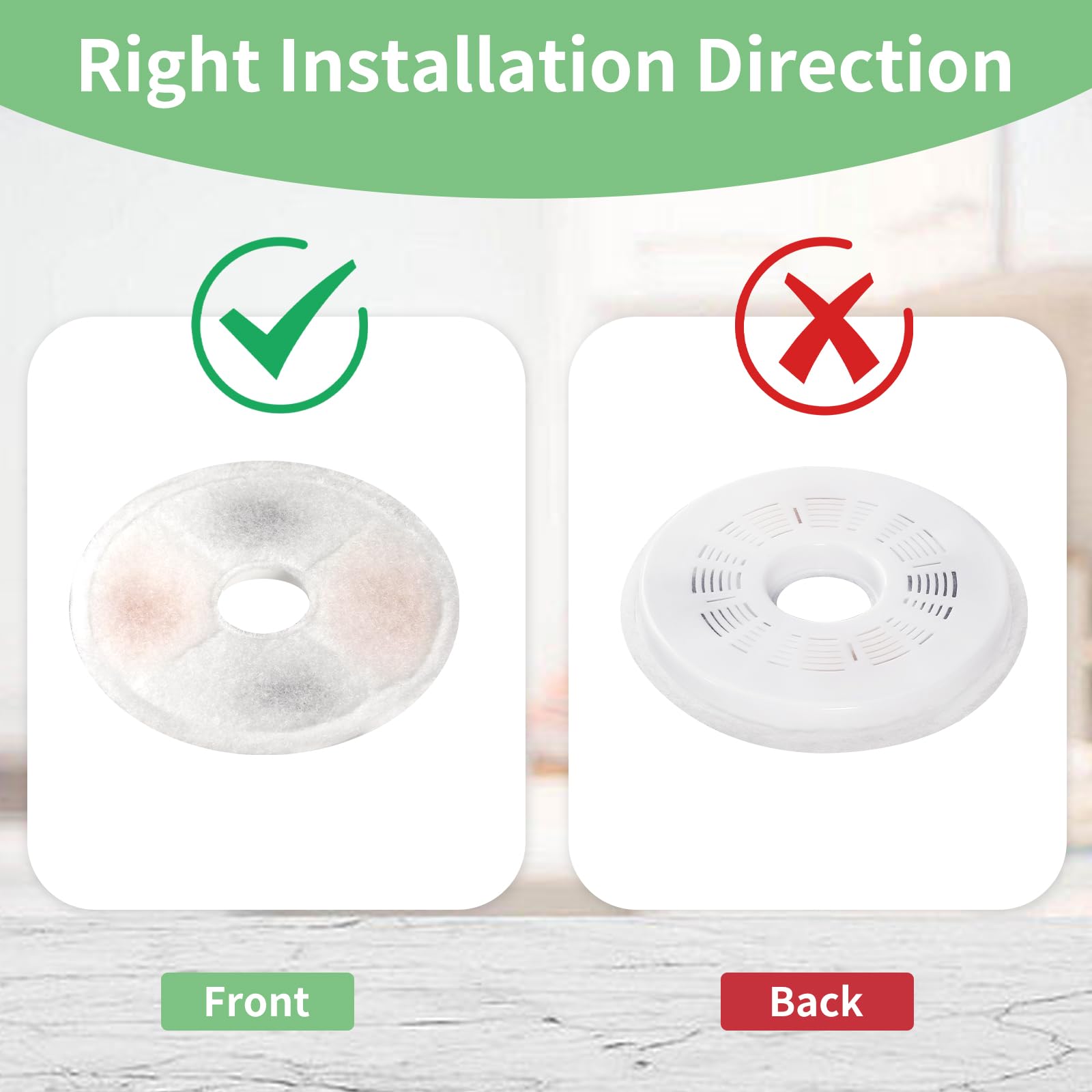 8 Pack Cat Water Fountain Replacement Filters Fit For 3L Flower Water Dispenser Automatic Pet Dog Cat Fountain Filter