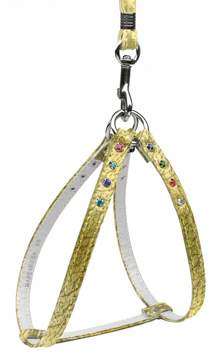 Dog, Puppy & Pet Step-In Harness, &quot;Confetti Jewel&quot; Gold 8