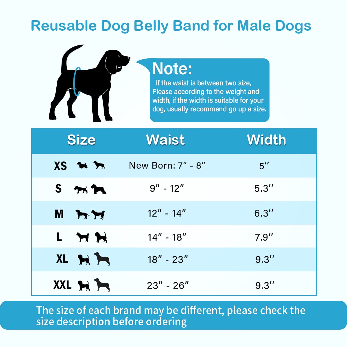 Pet Soft Dog Belly Band - 3 Packs Reusable Male Dog Diapers Belly Wraps - Washable for Male Dogs (Army, XXL)