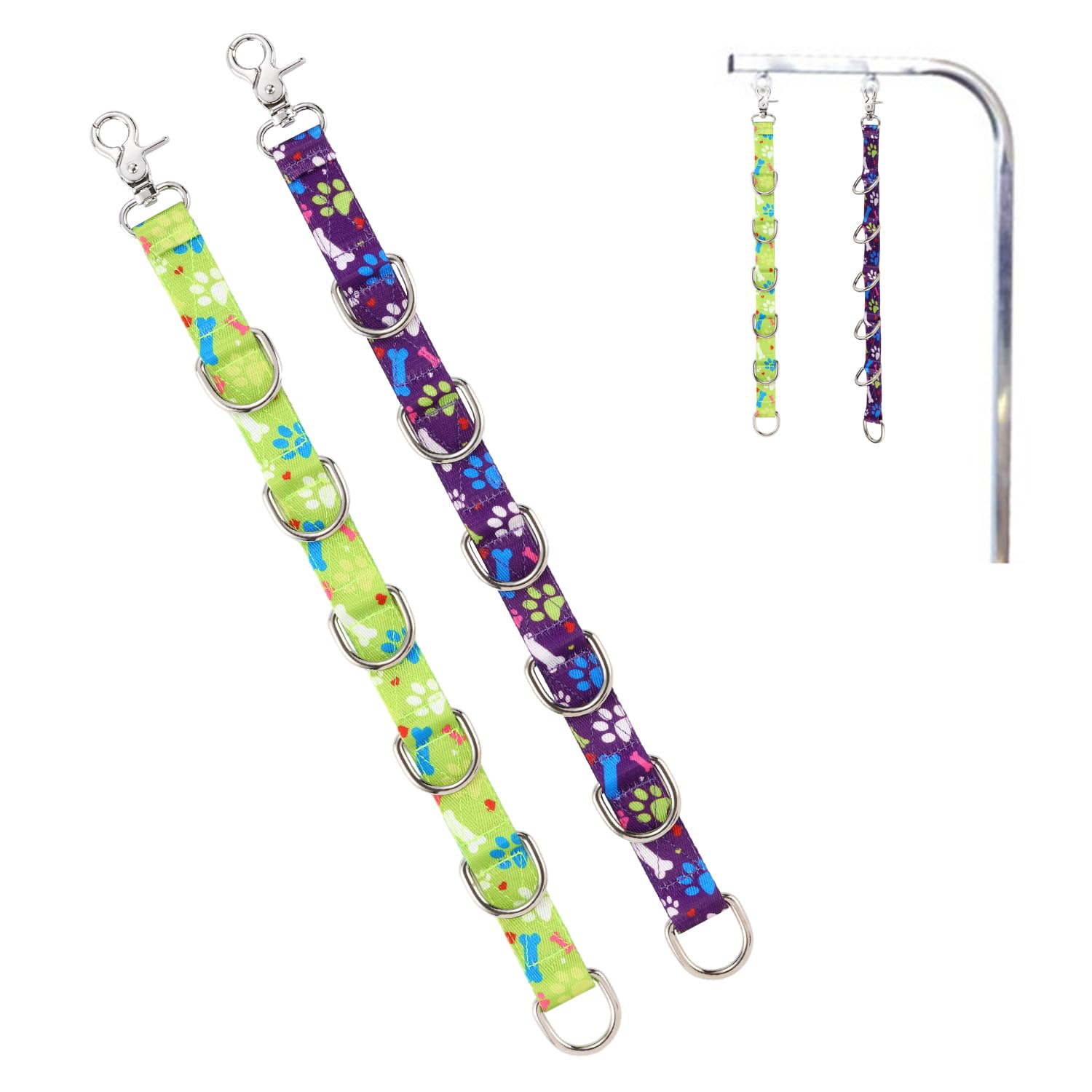 Dog Grooming Loop Dogs Table Arm Loop Extender 2 Pcs Cute Paw Pattern Extension Straps Pet Bath Leash Supplies Quick Release Pet