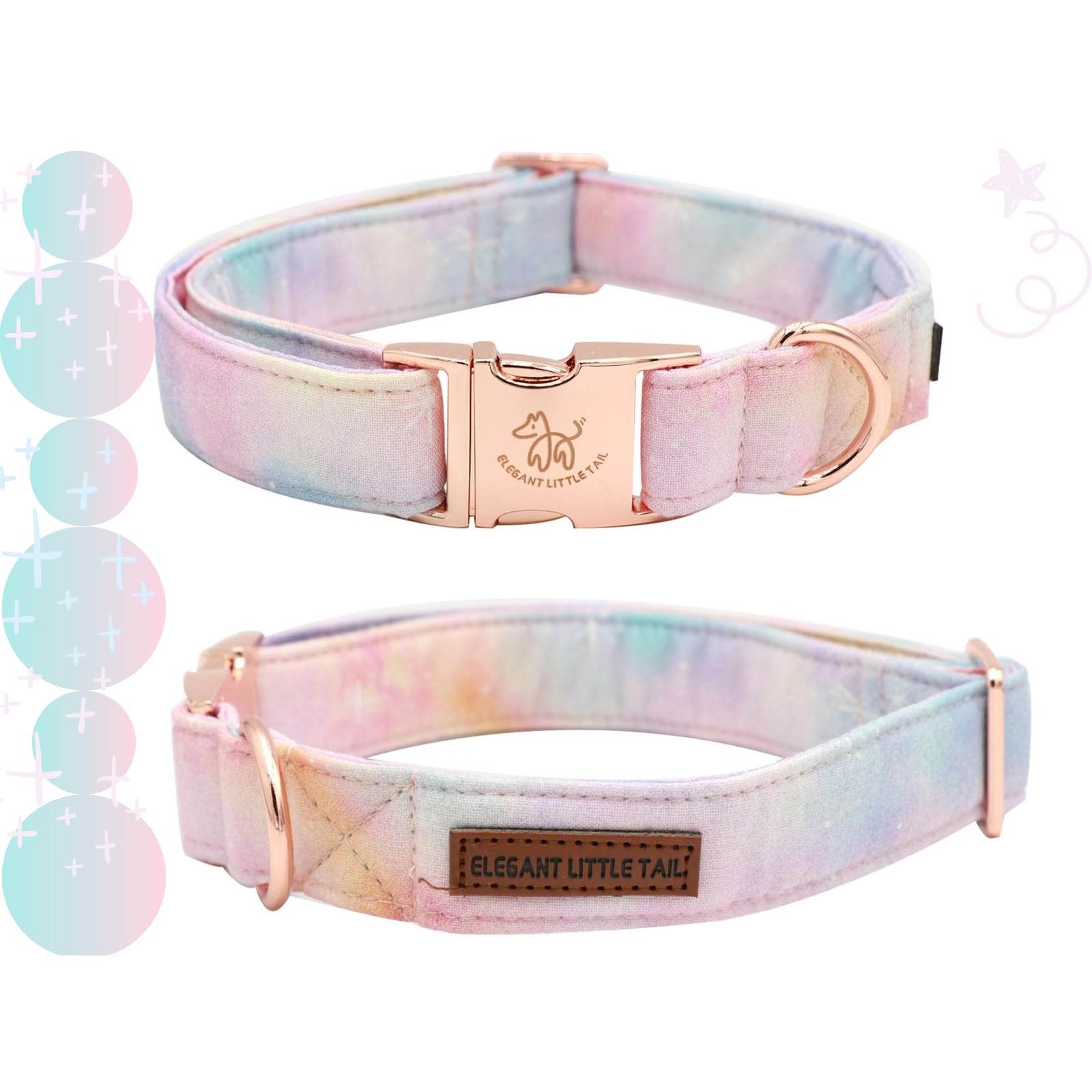 Elegant Little Tail Cotton Dog Collar - Colorful Summer Collar With Metal Buckle For Large Dogs