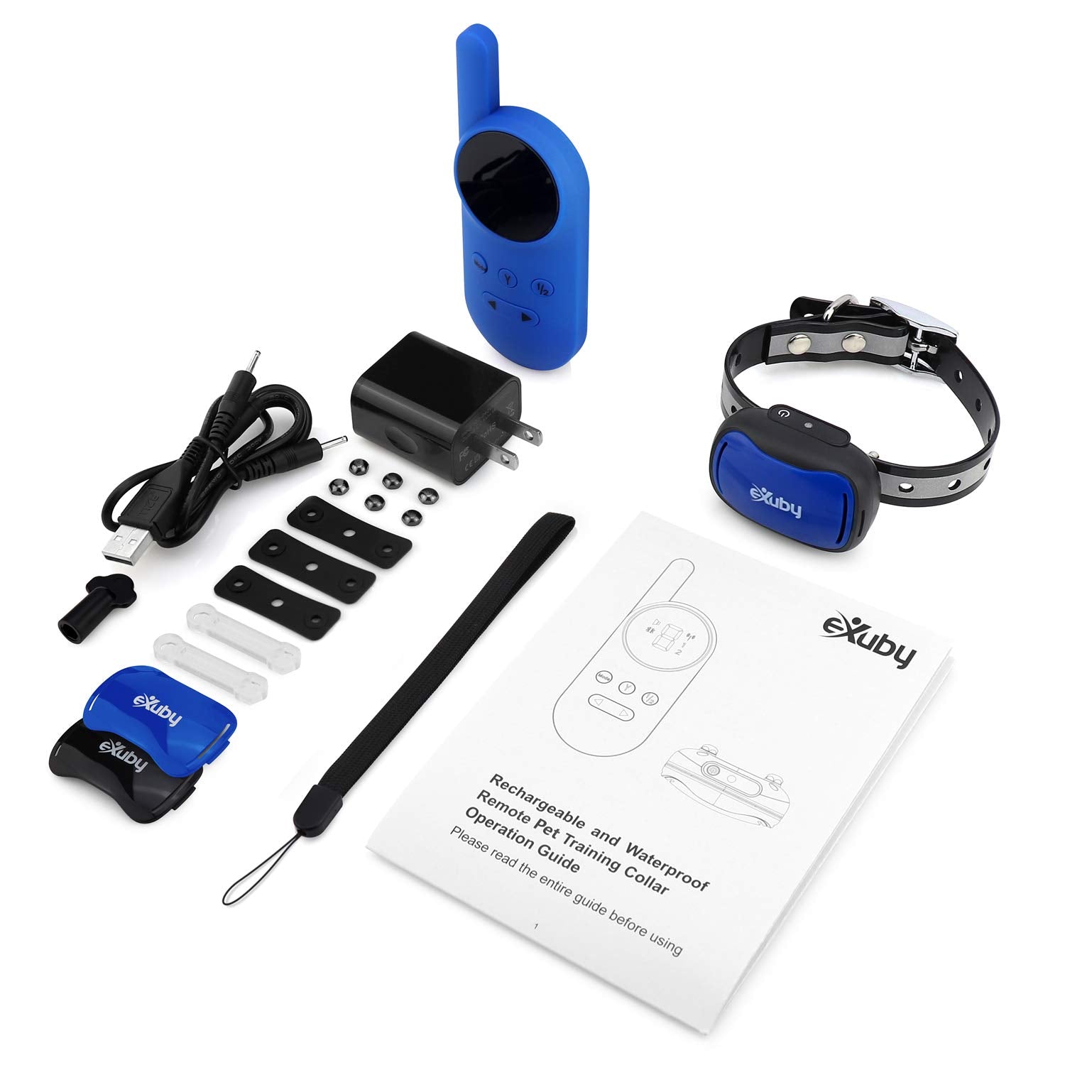 eXuby Vibrating Dog Collar - No Shock Training Collar for Small Dogs (5-15 lbs) - Blue - 1,000 FT Range - Long Lasting Battery Life
