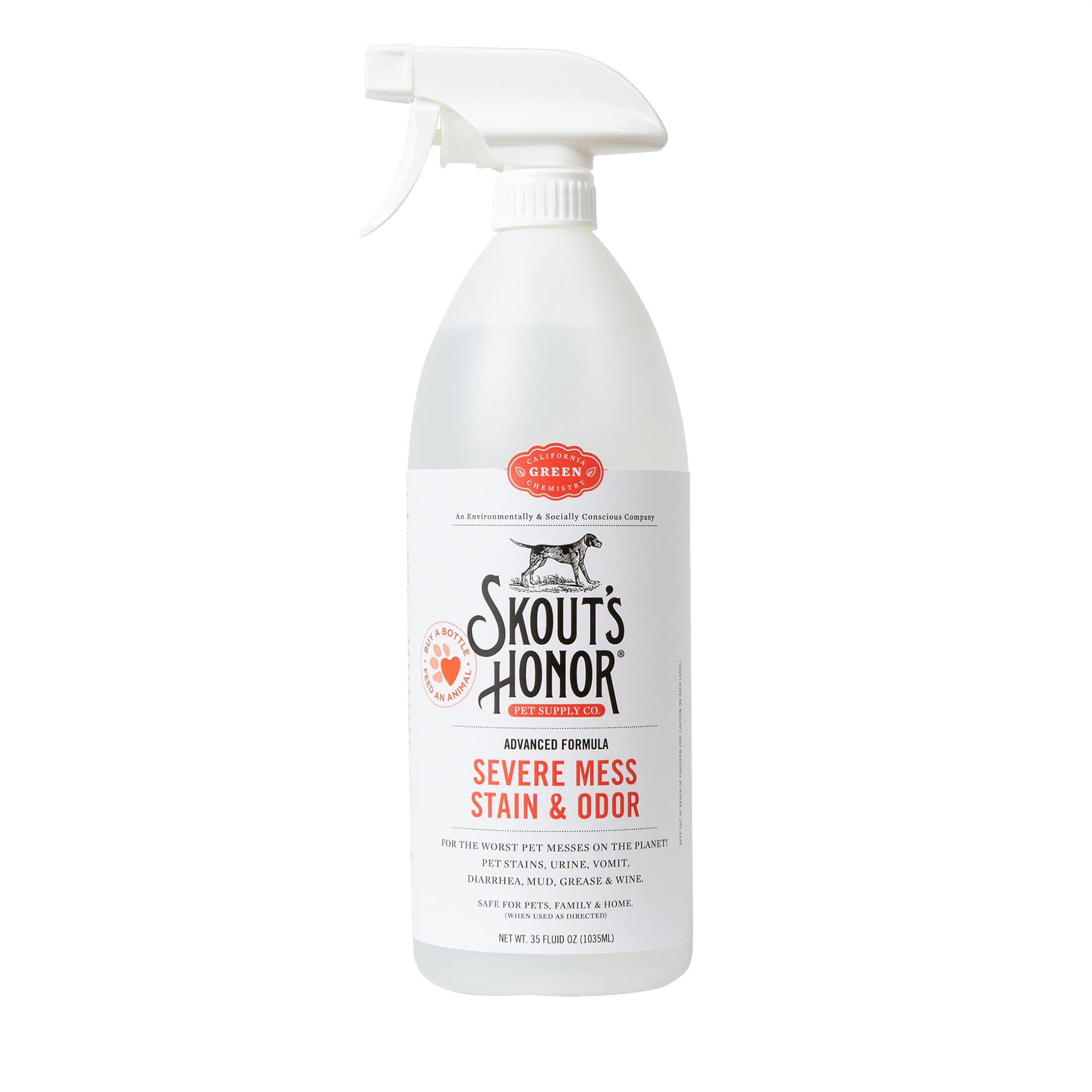 Skout'S Honor Severe Mess, Stain And Odor Remover - Advanced Formula For Tackling The Worst Dog Messes, Eco-Friendly Formula For Carpets And Home, 32Oz