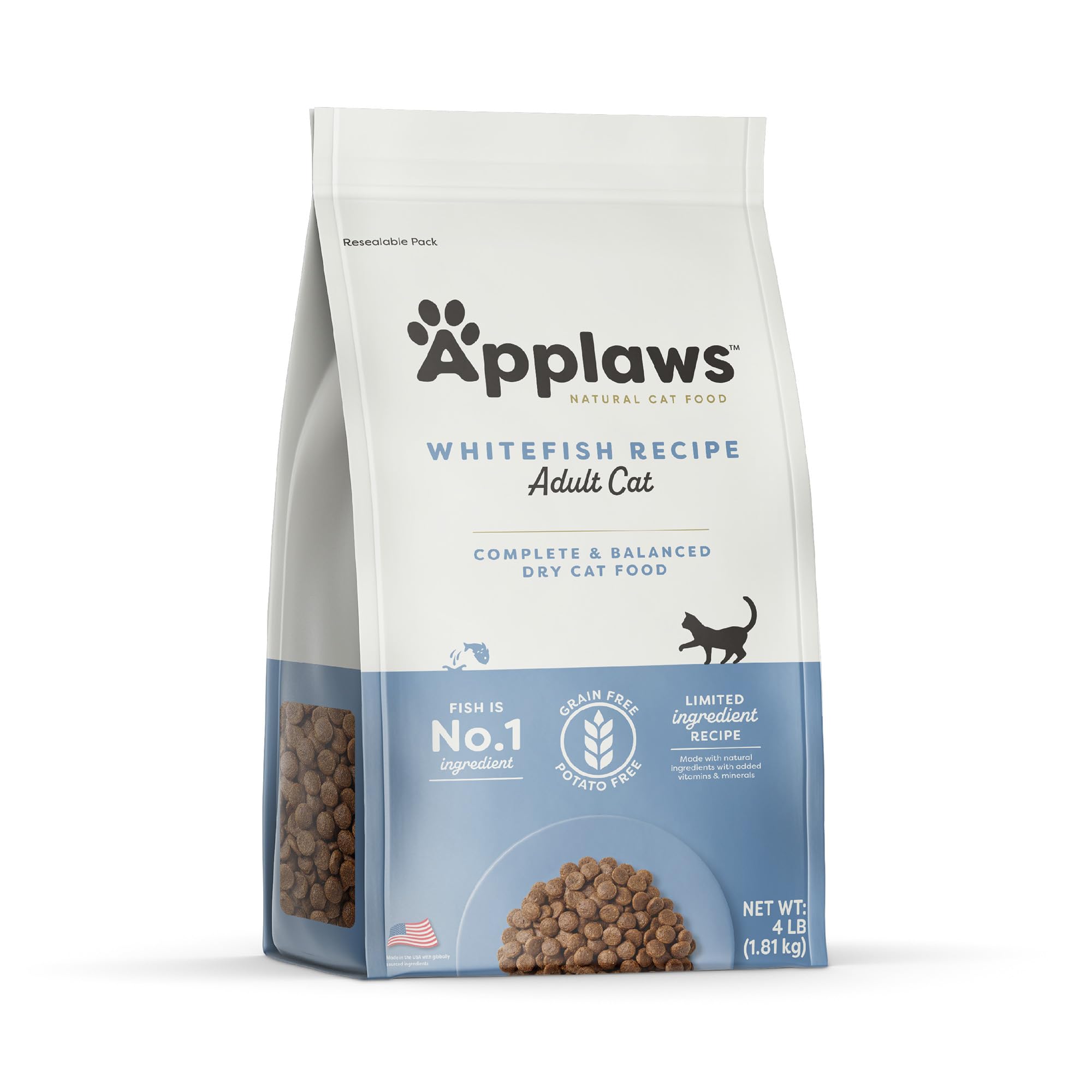 Applaws Complete Dry Cat Food, Grain-Free, Limited Ingredient with Added Vitamins & Minerals, Protein, Supports Digestion, White