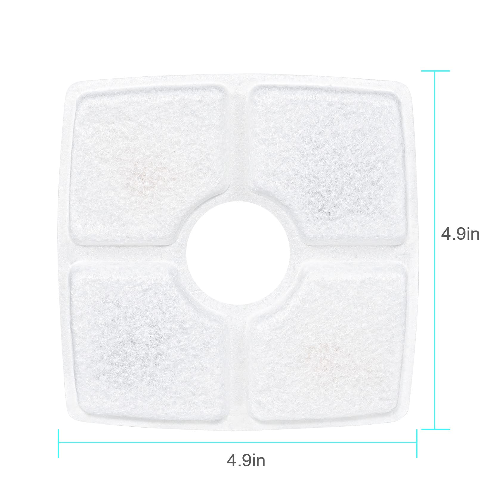 Wonder Creature Cat Water Fountain Filter, Square Cat Fountain Replacement Filters, 8 Carbon Filters Pack