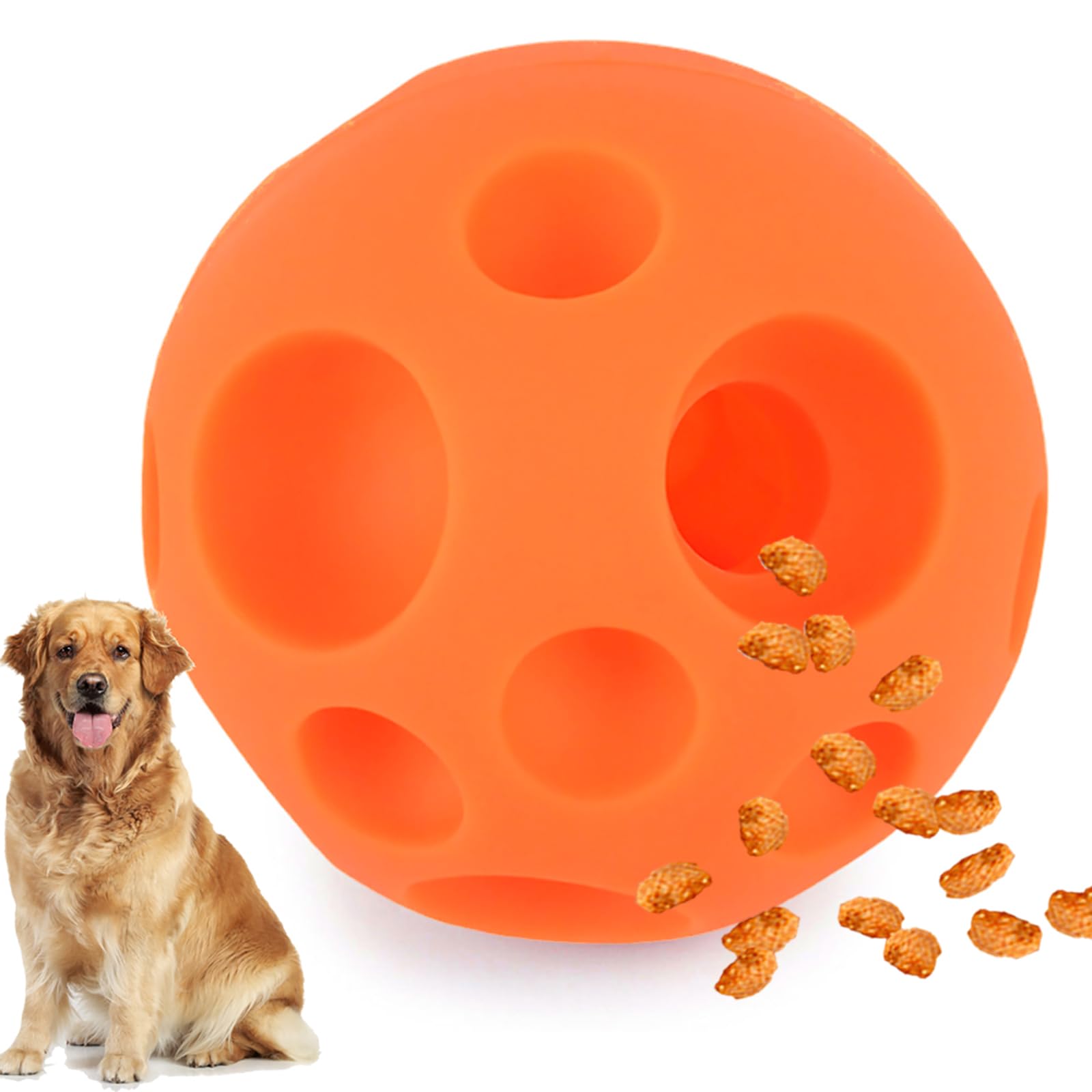 Evan Dog Toy Balls, 5 Inch Treat Tricky Ball Food Dispensing Toys Tricky Fun Interactive Dog Toy Food Dispenser Toy Puzzle Toy B