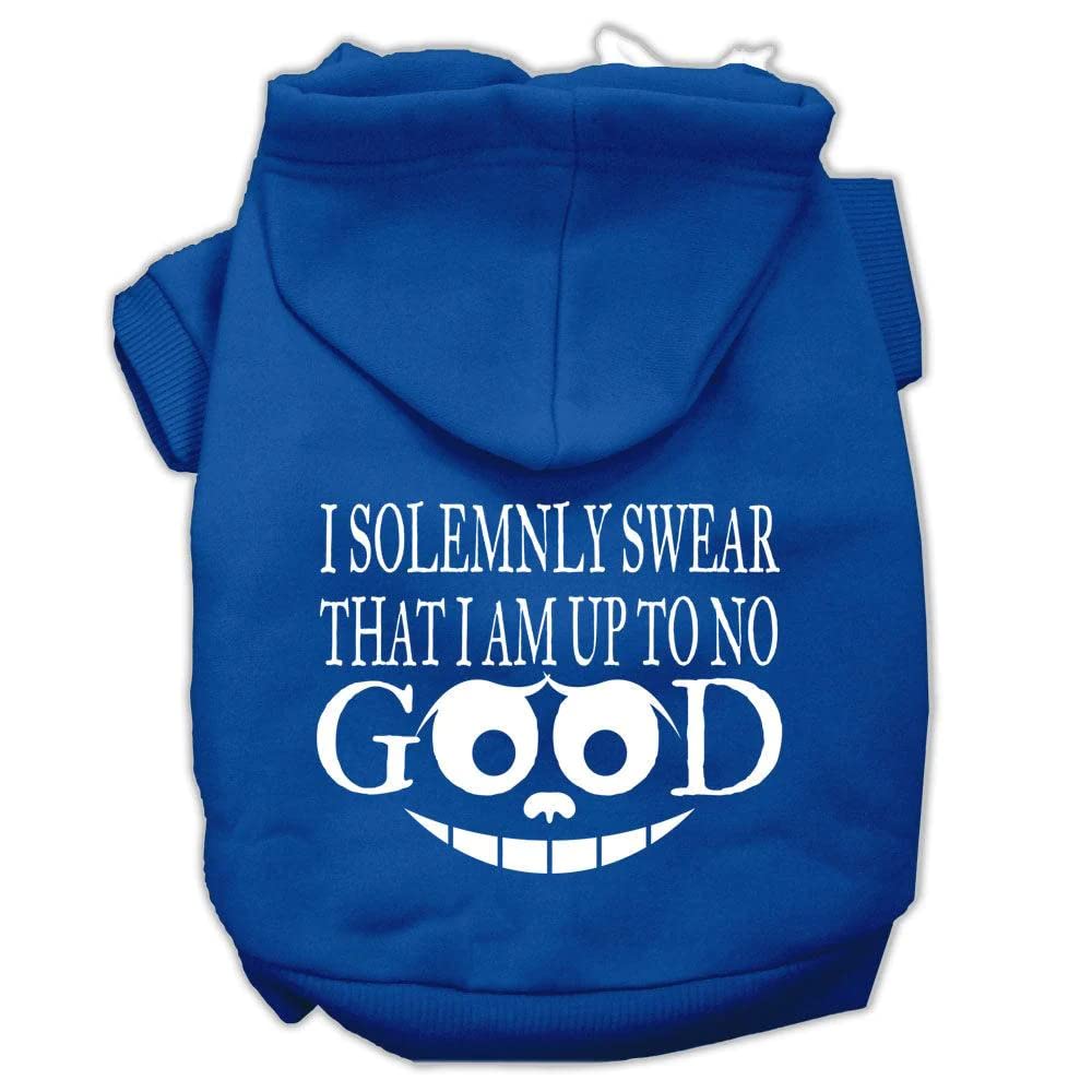 Pet Dog & Cat Hoodie Screen Printed, 'I Solemnly Swear That I Am Up To No Good' Baby Blue 2Xl (20-25 Lbs.)