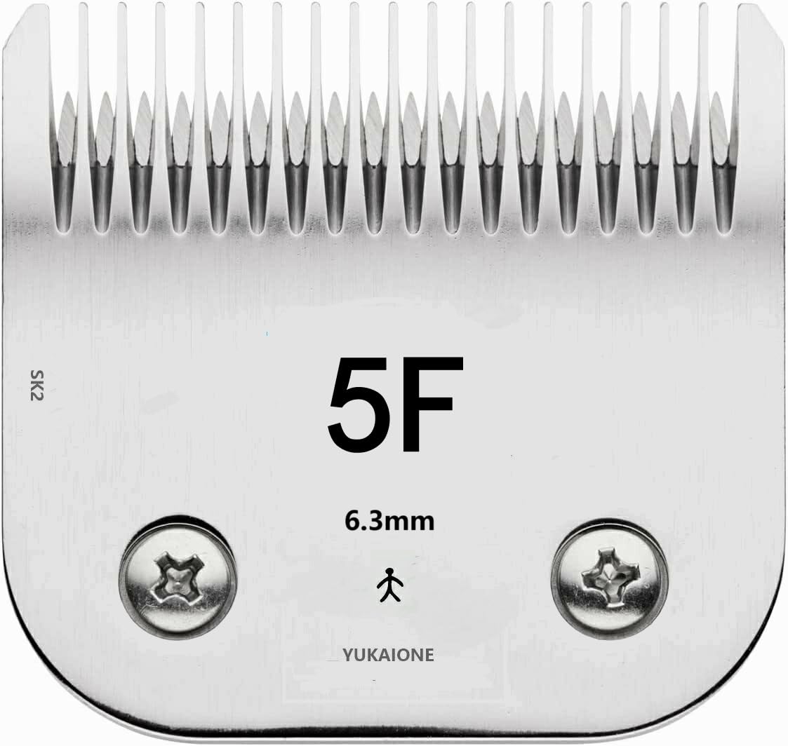 Yukaione 5F Dog Clipper Blade - Premium Sk2 Steel, Fits Andis A5, Oster, Wahl Km - 1/4' Cut For Summer Grooming