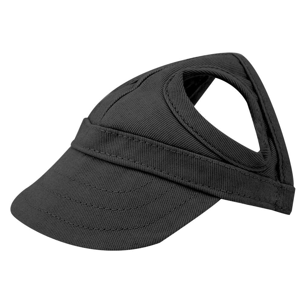 Fdit Pet Dog Sun Protection Visor Hat With Adjustable Strap Sport Hat (Black L)