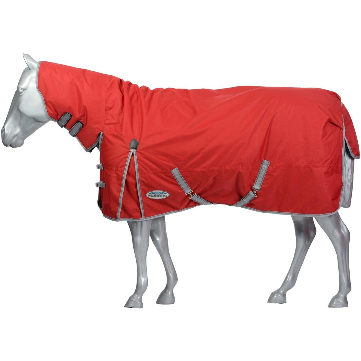 Weatherbeeta Comfitec Classic Combo Neck Medium Horse Blanket, Red/Silver/Navy, 78'