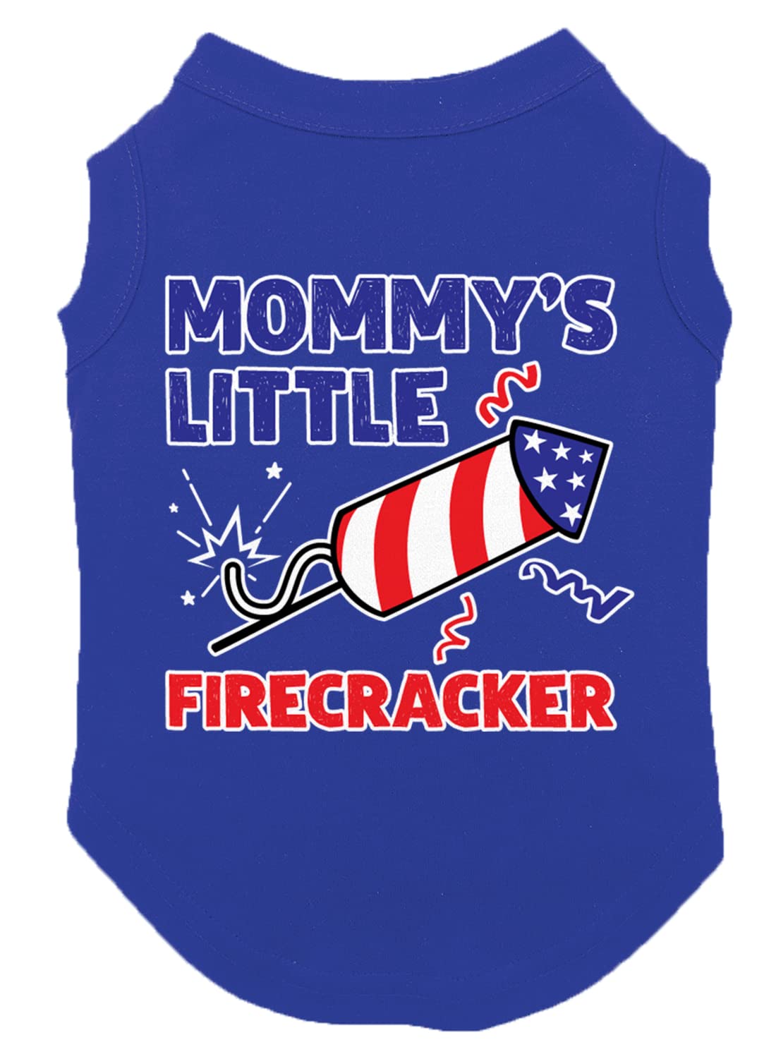 Mommy'S Little Firecracker - Usa Independence Day 4Th Of July Dog Shirt (Royal Blue, 2X-Large)