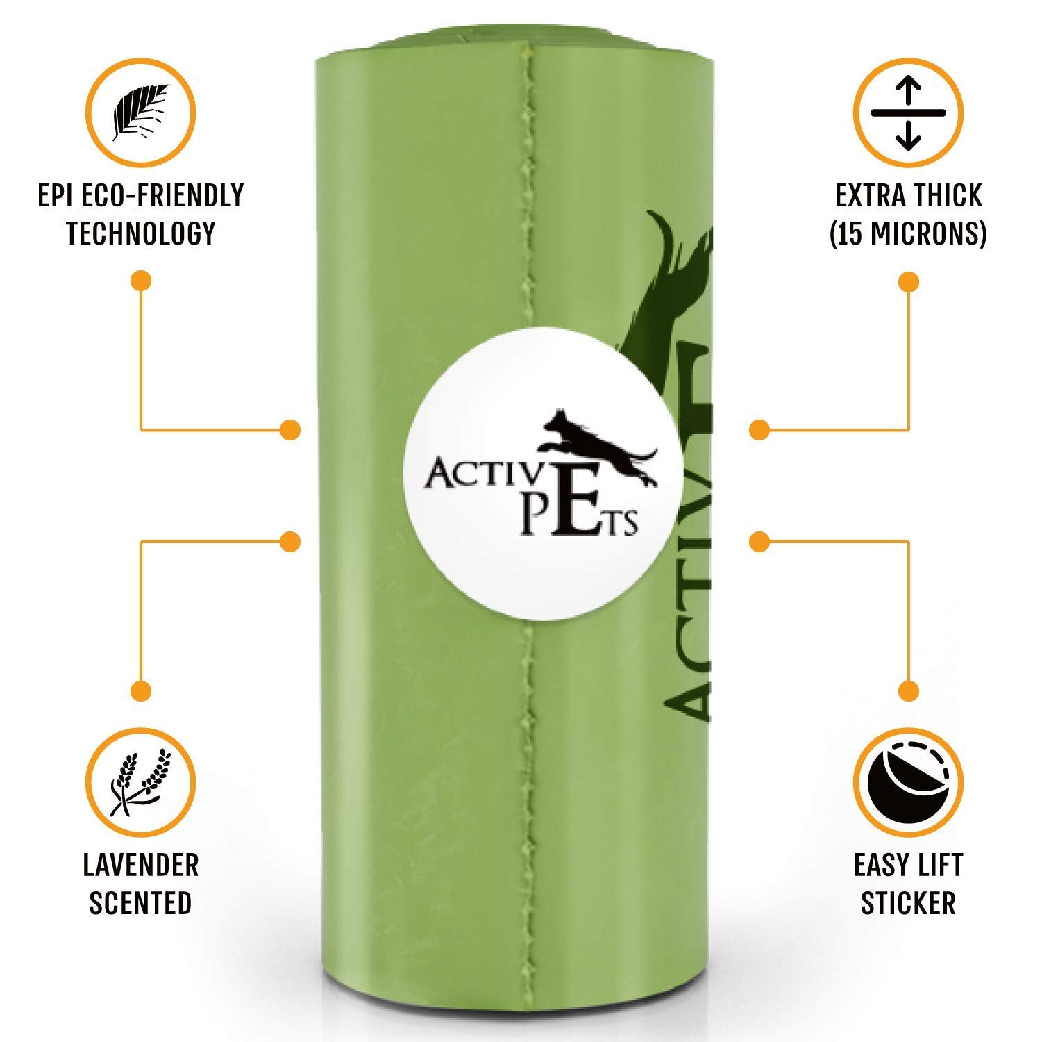 Active Pets Dog Poop Bag, Extra Thick Dog Waste Bags, Leak-Proof, Easy-Tear, Strong Doggy, Lavender-Scented Waste Bags Eco-Frien