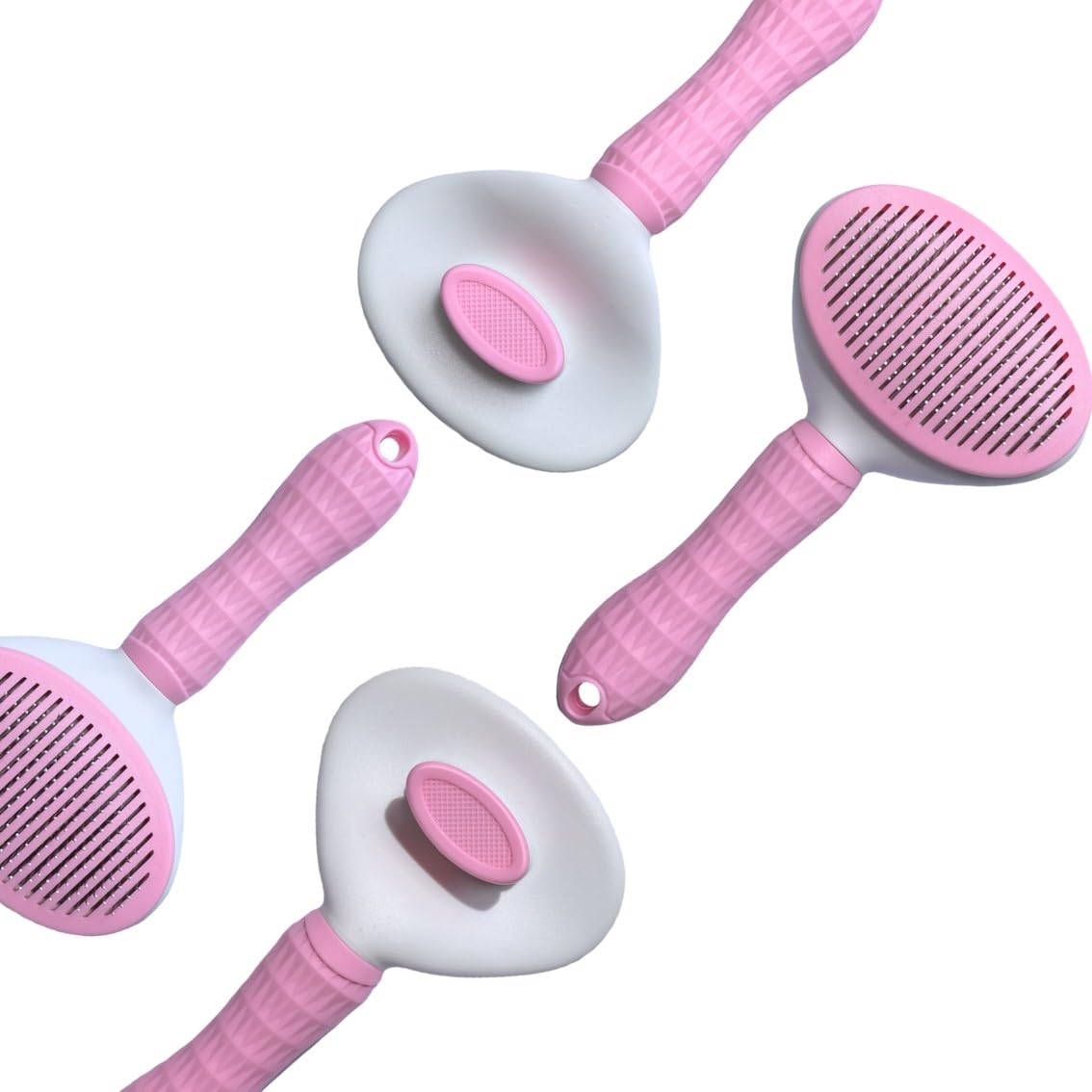 Molivindy Self Cleaning Slicker Brush,Dog Brush With Massage Particles,Removes Loose Hair & Tangles,Skin Friendly & Promote Circ