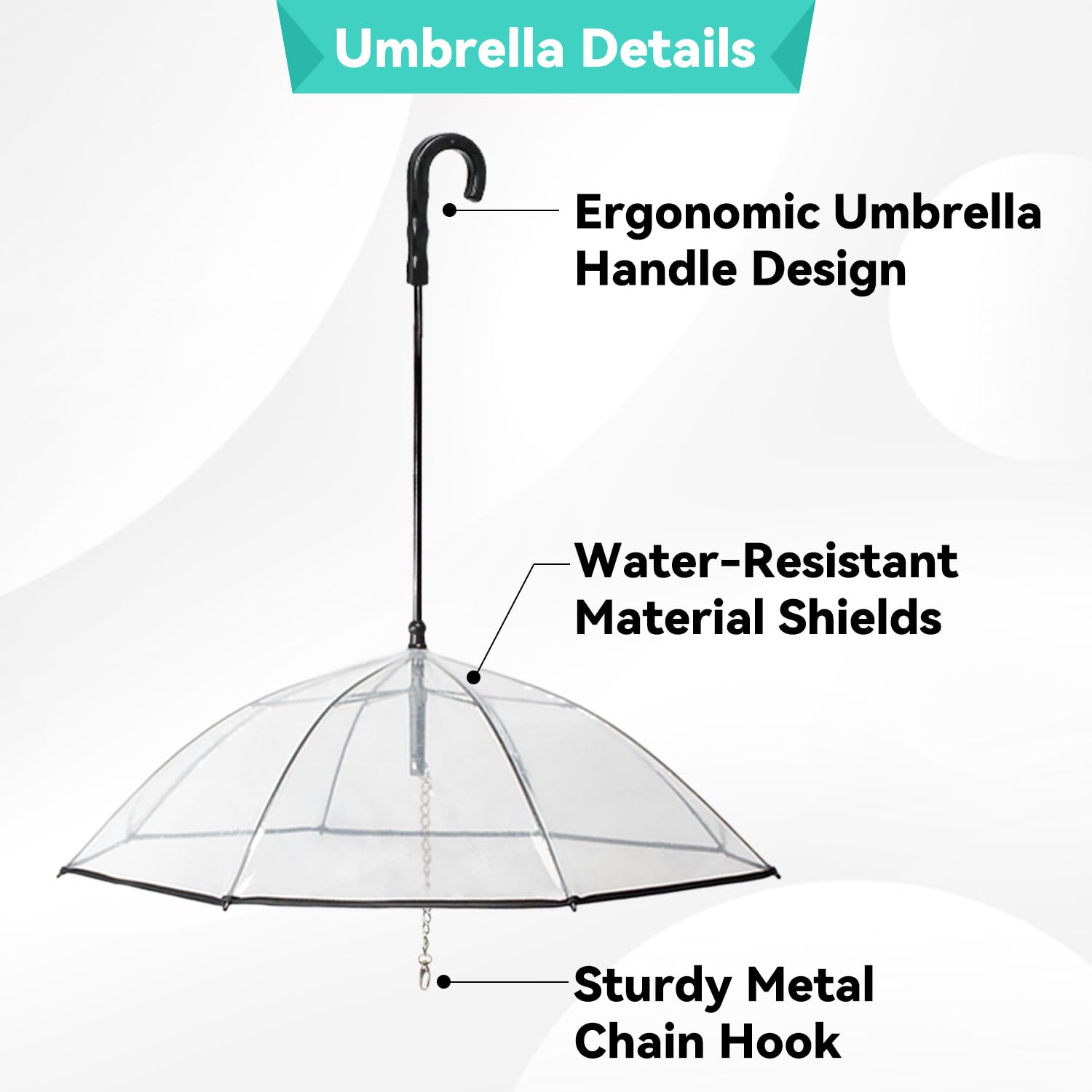 Namsan Clear Dog Umbrella For Small Dogs, Doggie Umbrella Leash Keeps Dogs Dry In Rain Walking, Small Doggy Rain Umbrella With M
