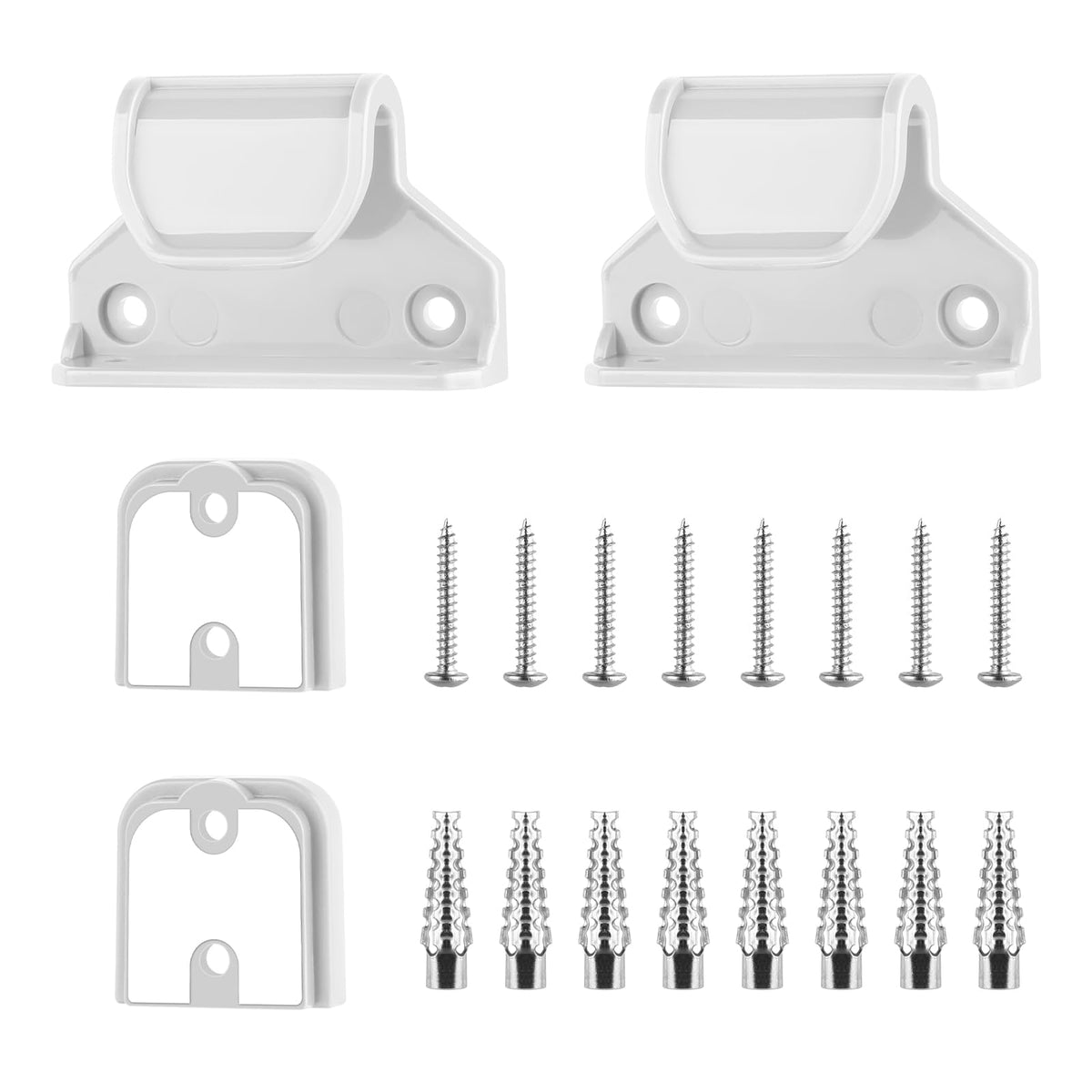 Retractable Baby Gate Replacement Parts Kit, Pet Gate Full Set Wall Mounting Hardware With Brackets Anchors And Screws(White)