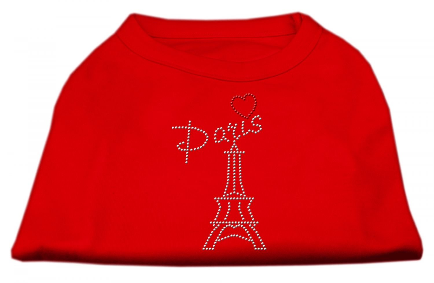 Pet Dog & Cat Shirt Rhinestone, 'Paris' Red Xl (14-20 Lbs.)