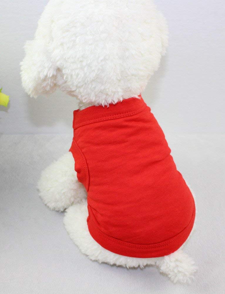 Alroman Dogs Shirts Red Vest Clothing For Dogs Cats Xs Dog Vacation Shirt Female Dog Clothing Puppy Summer Clothes Girl Cotton Summer Shirt Small Dog Cat Pet Clothes Vest T-Shirt Apparel
