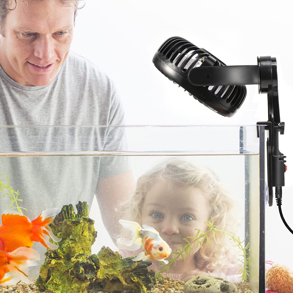 Datoo Aquarium Chillers Fish Tank Cooling Fan Quiet Aquarium Fan Wind Angle Adjustable Chiller With Clip And Suction Cup