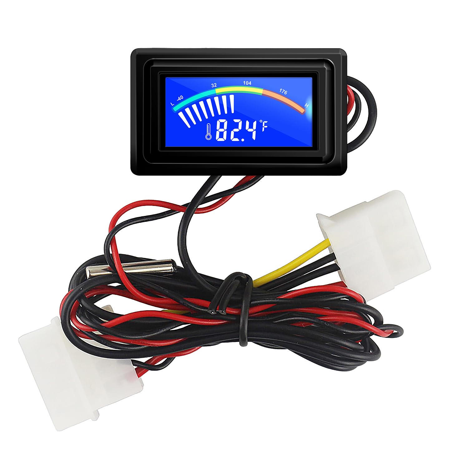 Ketotek Digital Thermometer Temperature Meter Gauge Waterproof Sensor Probe Aquarium Car Pc Case Incubator Temp Meter 4 Pin Powe