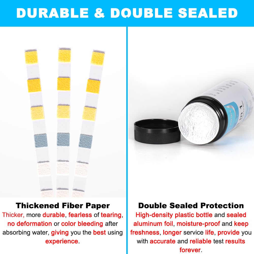 Datoo 8 In 1 Aquarium Test Kit Fish Tank Test Strips Accurate Water Quality Testing Strips For Ammonia Ph Total Alkalinity Carbonate Hardness Free Chlorine Nitrate Nitrite Temperature (100 Strips)