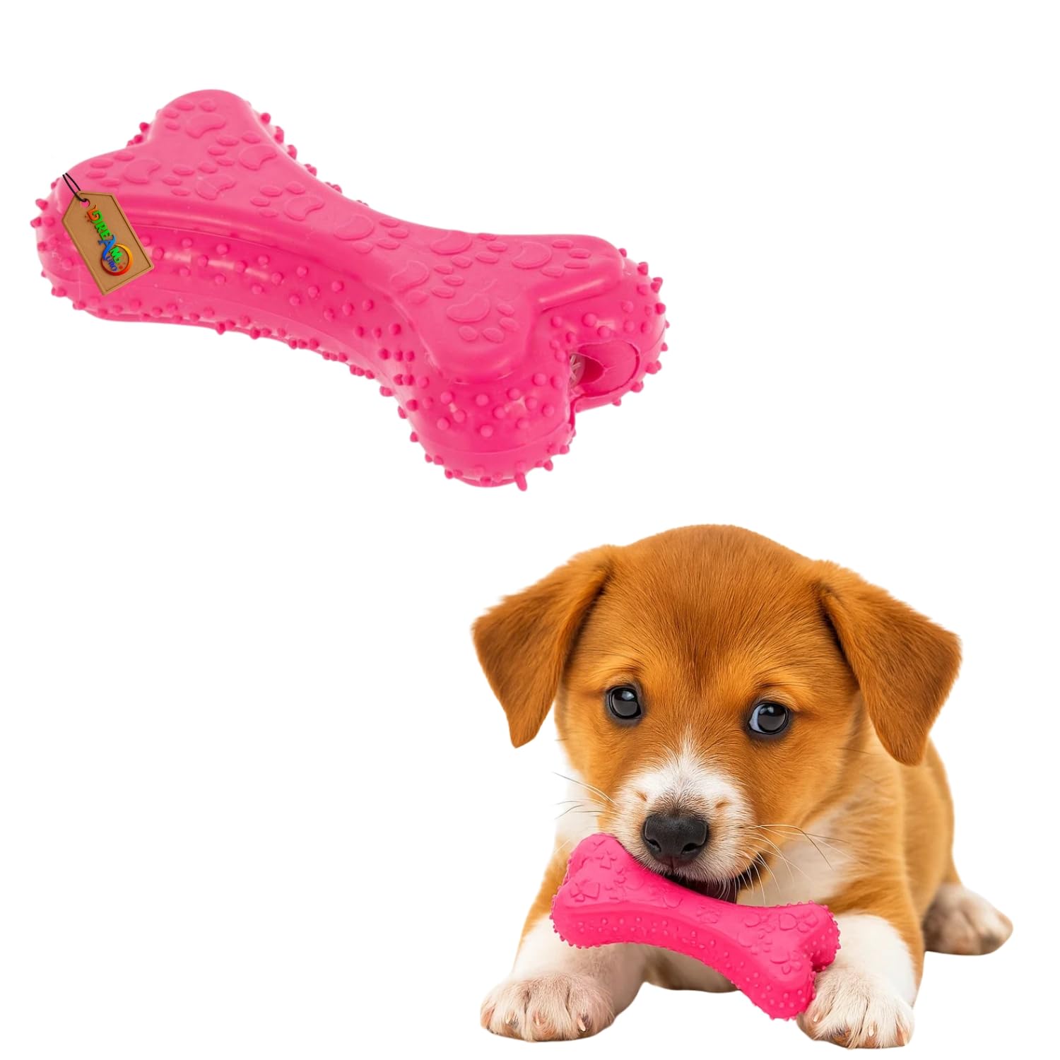 Dreamauro Slipper Shoe Squeaky Toy For Dogs | Fun FlipFlop Design With BuiltIn Squeaker | NonToxic Rubber, Dental Health Supp