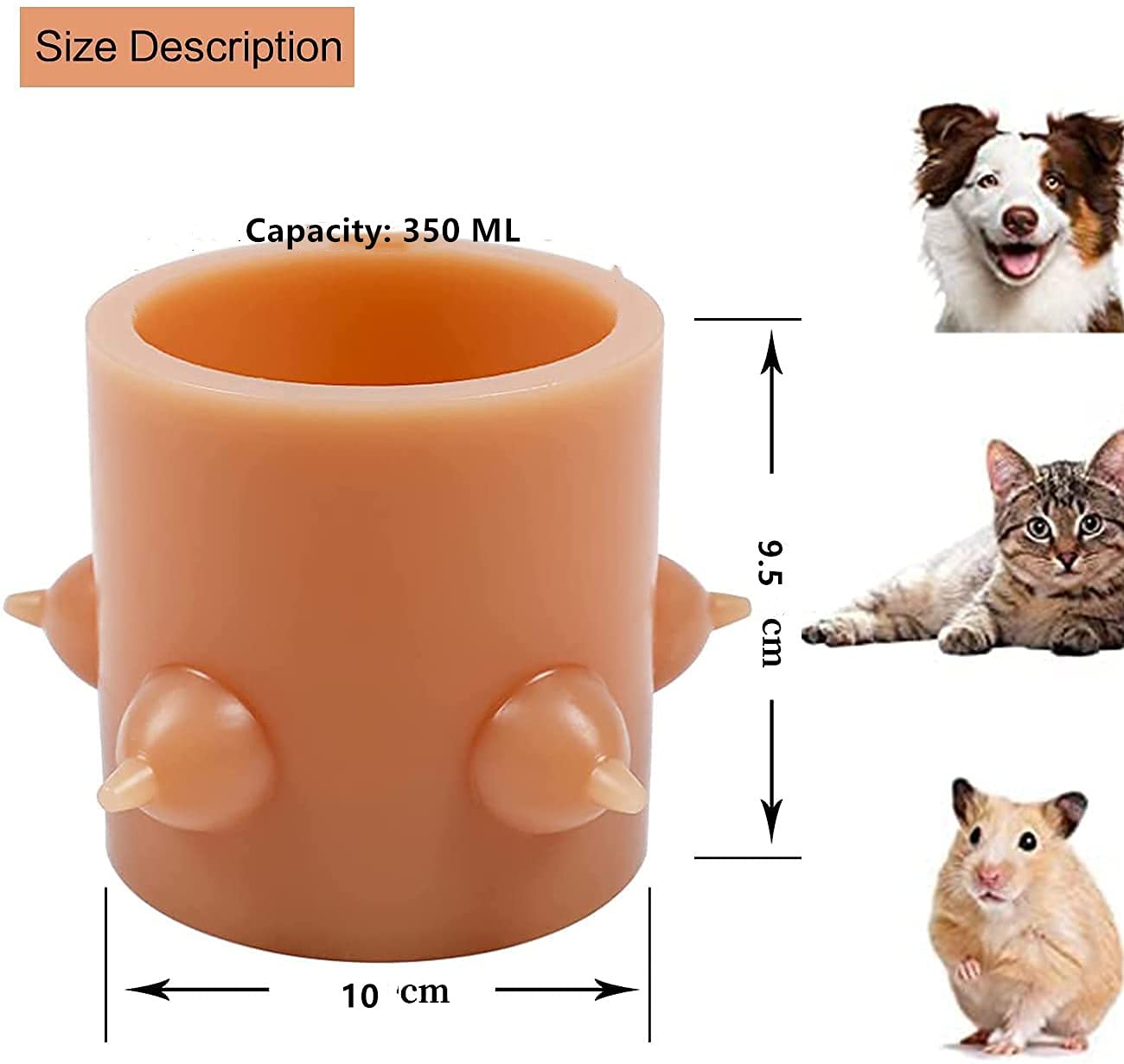 AM Supplies Multi Nipples Pets Puppies Milk Water Feeding Babies Dog Cats Animals Bubble Silicone Bowl Feeder with mom Simulatio