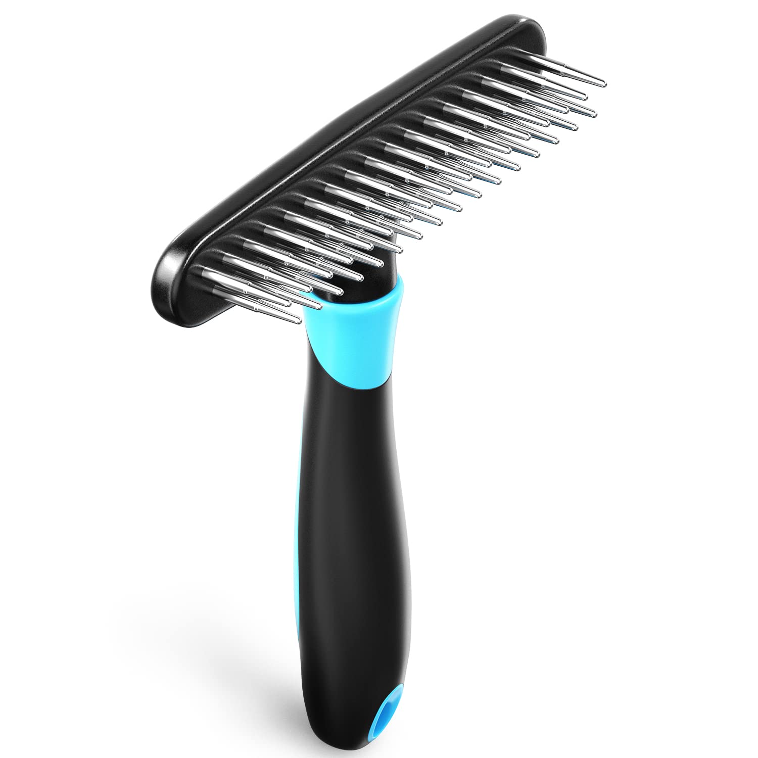 Dogi Deshedding Brush Comb - Undercoat Rake For Dogs, Cats, Short, Long Hair Coats - Double Row Stainless Steel Pins - Reduce Sh