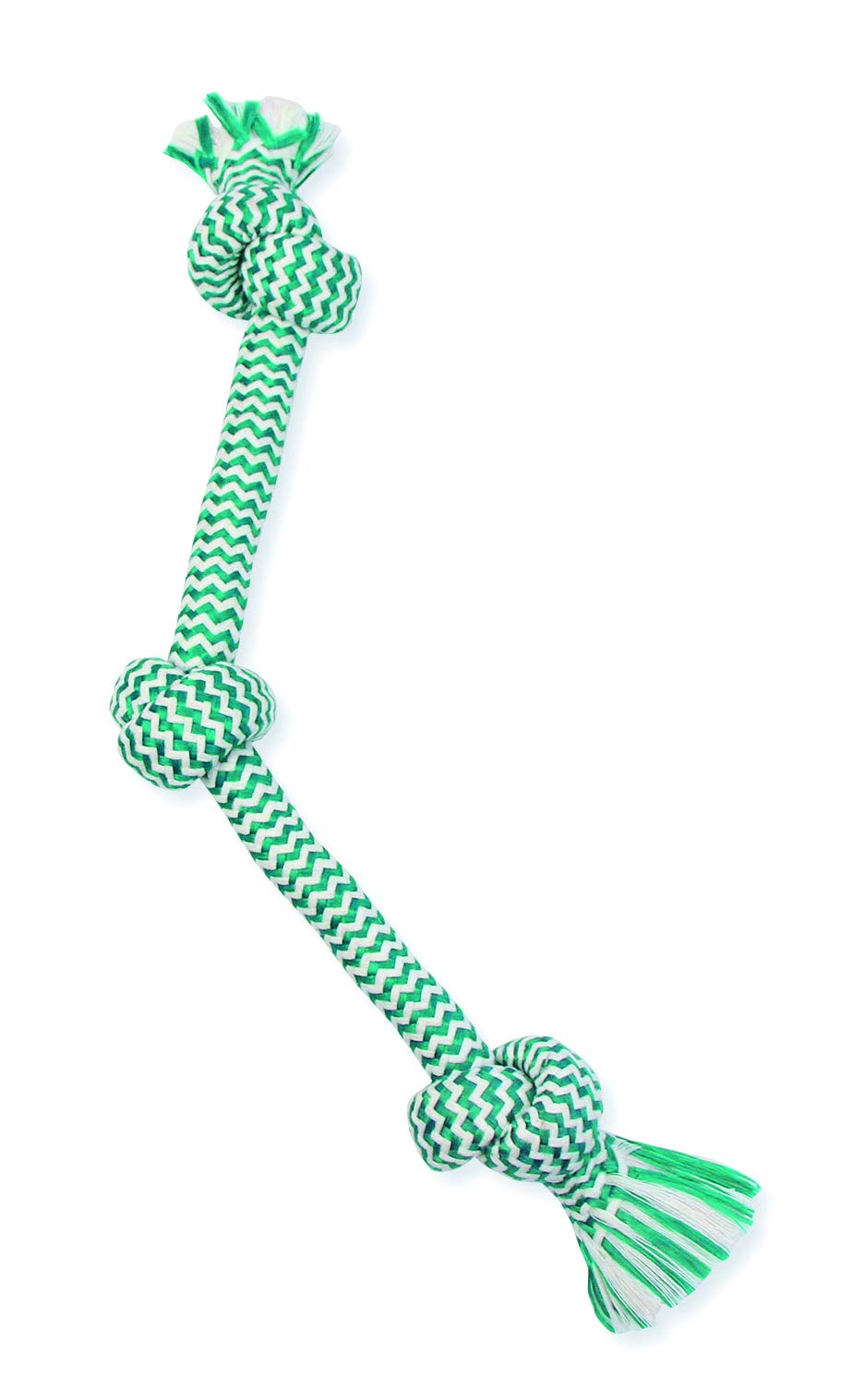 Mammoth Flossy Chews Extra Fresh 3 Knot Tug - Premium Cotton-Poly Yarn With Dental Floss Tug Toy For Dogs - Interactive Dog Rope Toy - Tug Dog Chew Toy For Medium Dogs - Medium, 20”