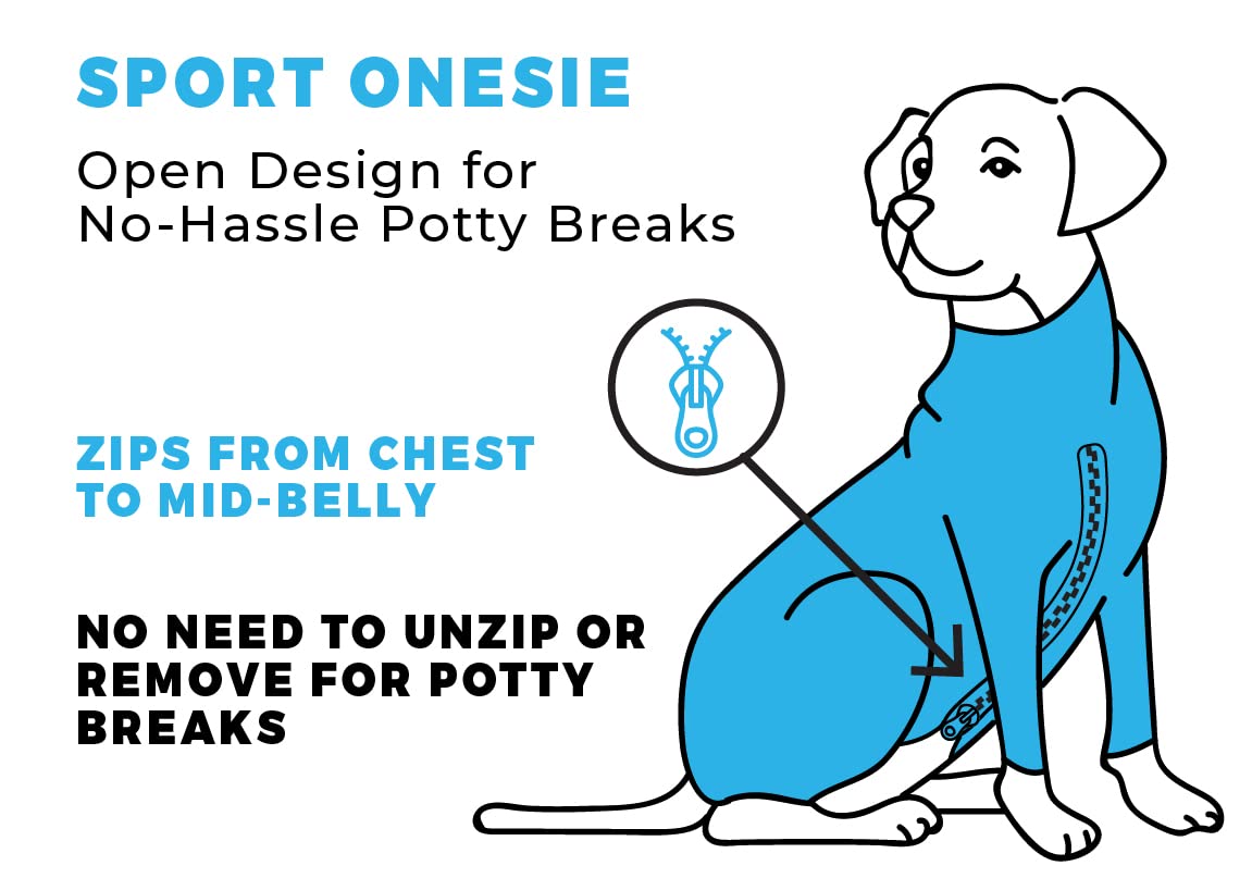 Shed Defender Sport Dog Onesie - Seen On Shark Tank, Shedding Bodysuit For Dogs, Anxiety Vest, Calming Shirt, Hot Spots, Allergy