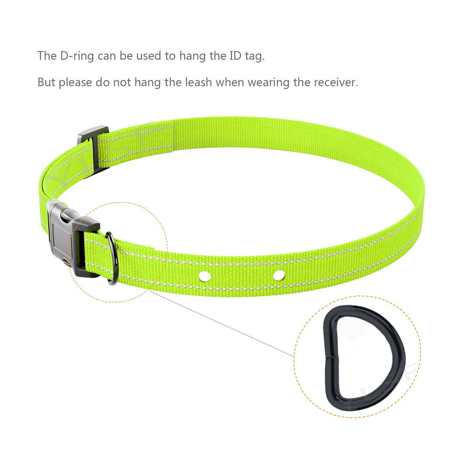 ETPET Dog Nylon Collar Strap with 2 Holes for Electronic Fence Training Barking Collar Receivers-3/4 Inch Replacement Strap-Comp