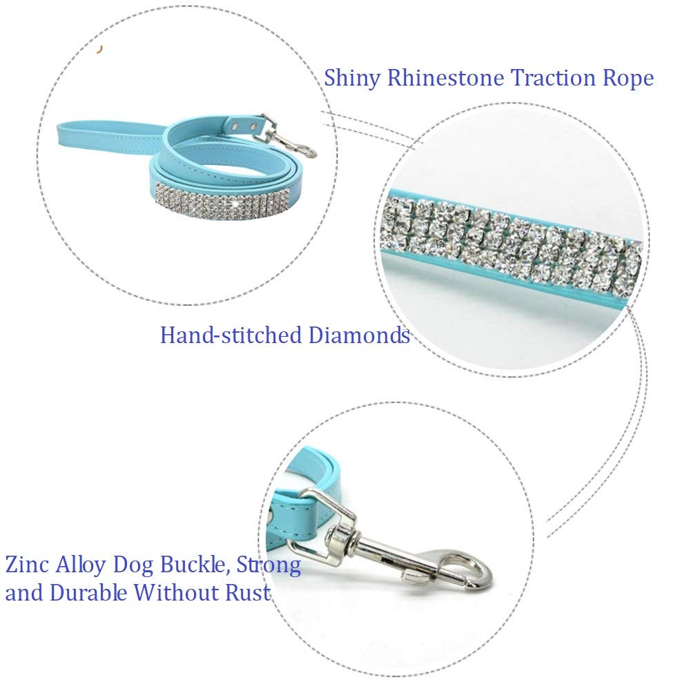 Etopars Microfiber Pet Dog Collar Leashes Set, Reflective Dog Collar, Double-Layer Soft Leather Pet Leash, Cat Dog Collar Leash Set, Pet Collar Leash For Small & Medium Dogs