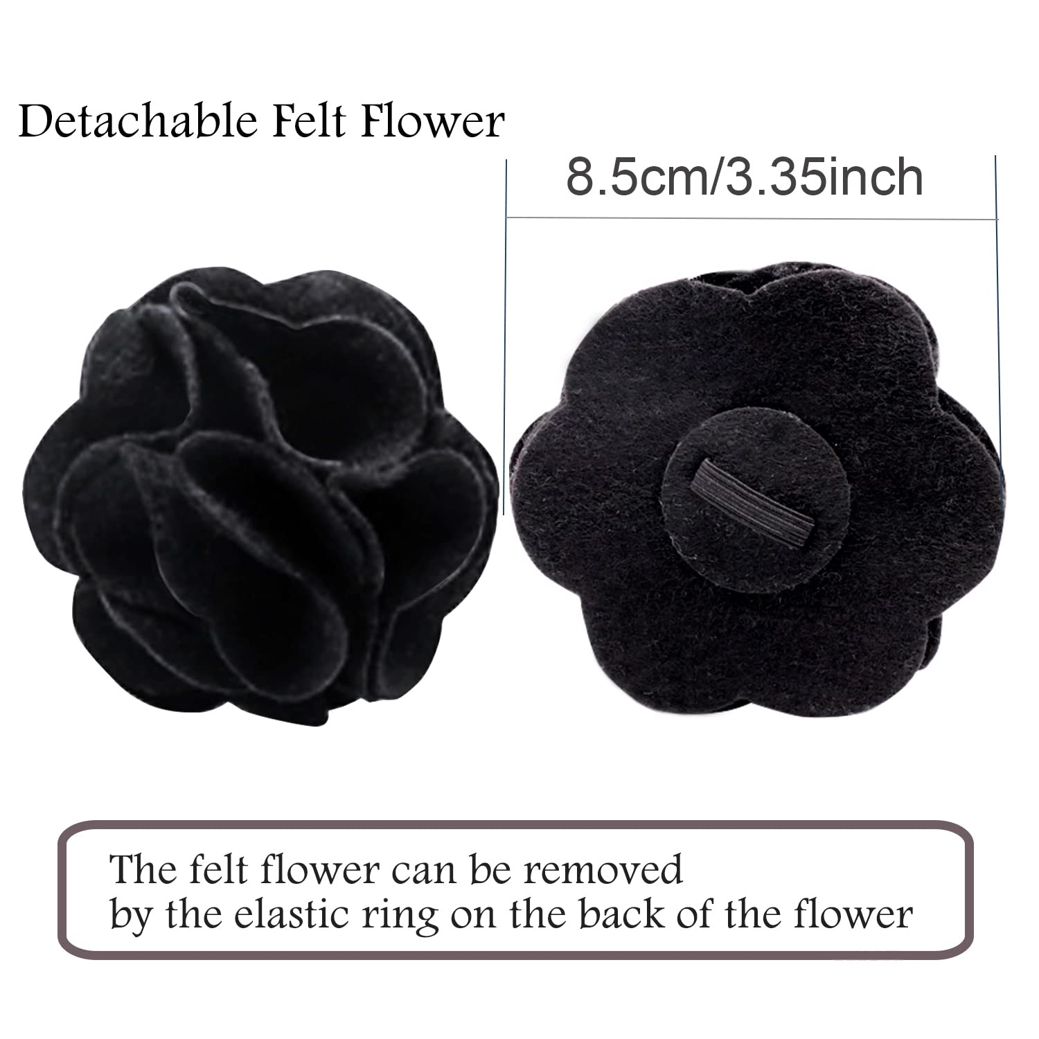 Aring Pet Velvet Dog Collar, Adorable Black Dog Collars With Detachable Felt Flower, Adjustable Soft Velvet Dogs Collar Flower With Metal Buckle For Small Medium Large Dogs