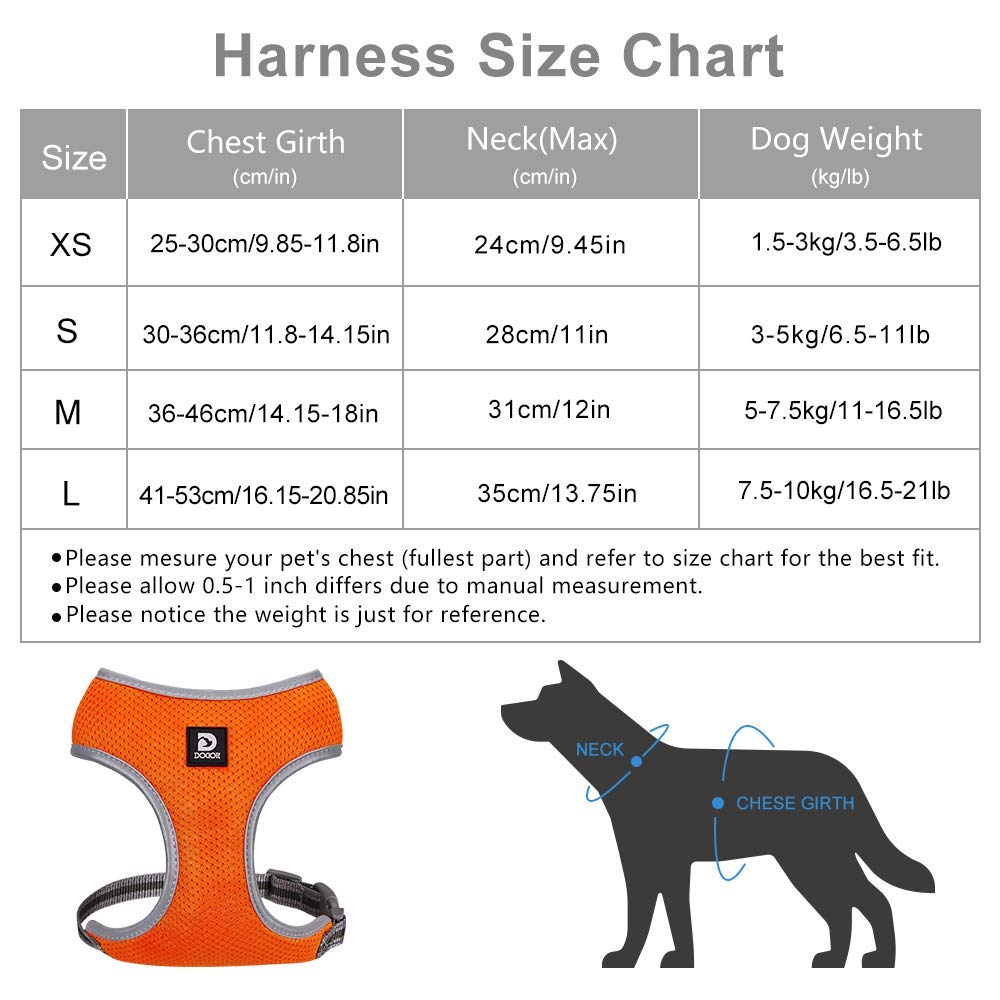 Puppy Harness And Leash Set - Dog Vest Harness For Small Dogs Medium Dogs- Adjustable Reflective Step In Harness For Dogs - Soft Mesh Comfort Fit No Pull No Choke (Xs, Orange)