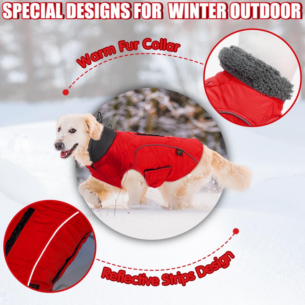 Emust Dog Vests For Winter, Fleece Lined Dog Coat For Cold Weather Warm Dog Jackets For Small Medium Large Dogs, Pet Dogs Appare