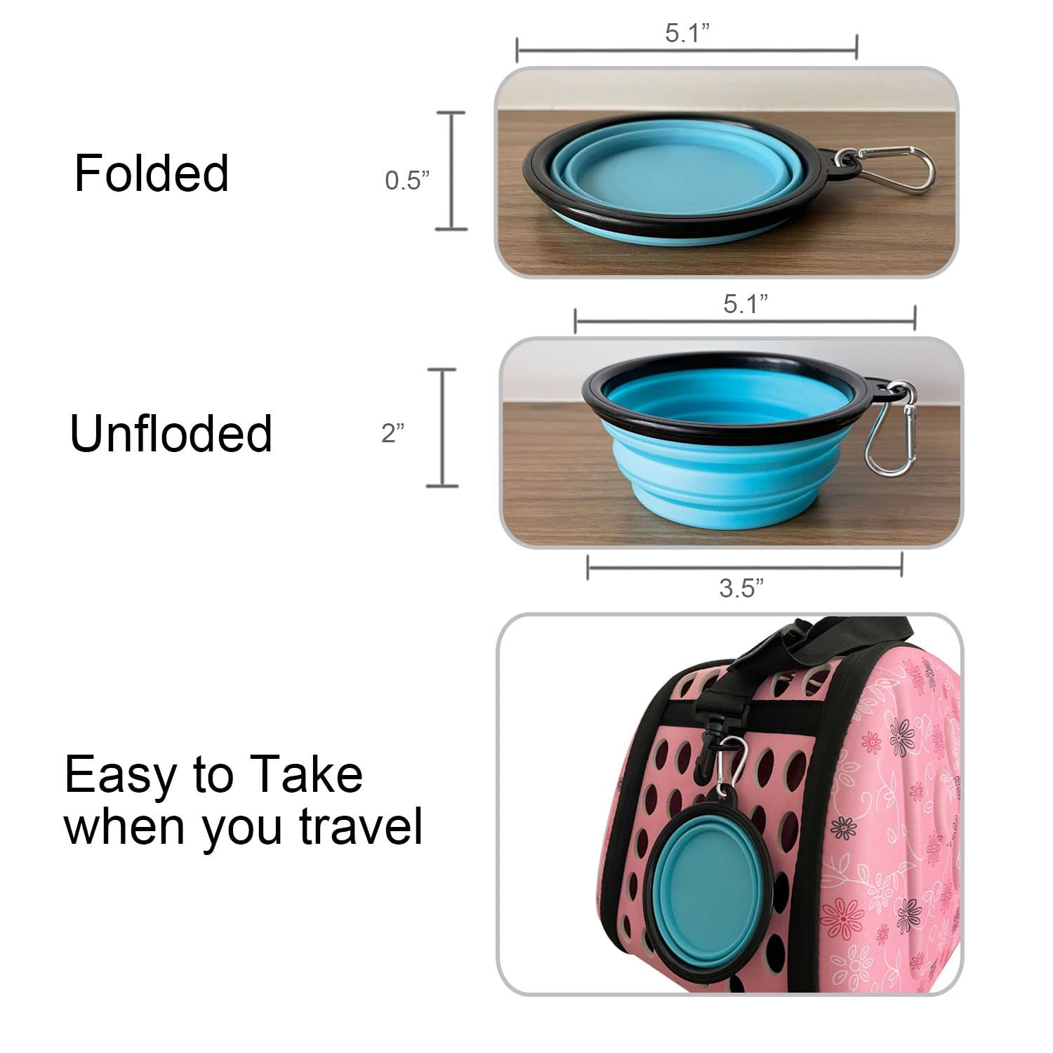Petlike Travel Cat Litter Box, Leak-Proof Portable Litter Box, Collapsible Toilet Tray Carrier For Small Medium Cats (Medium, Aqua Set)