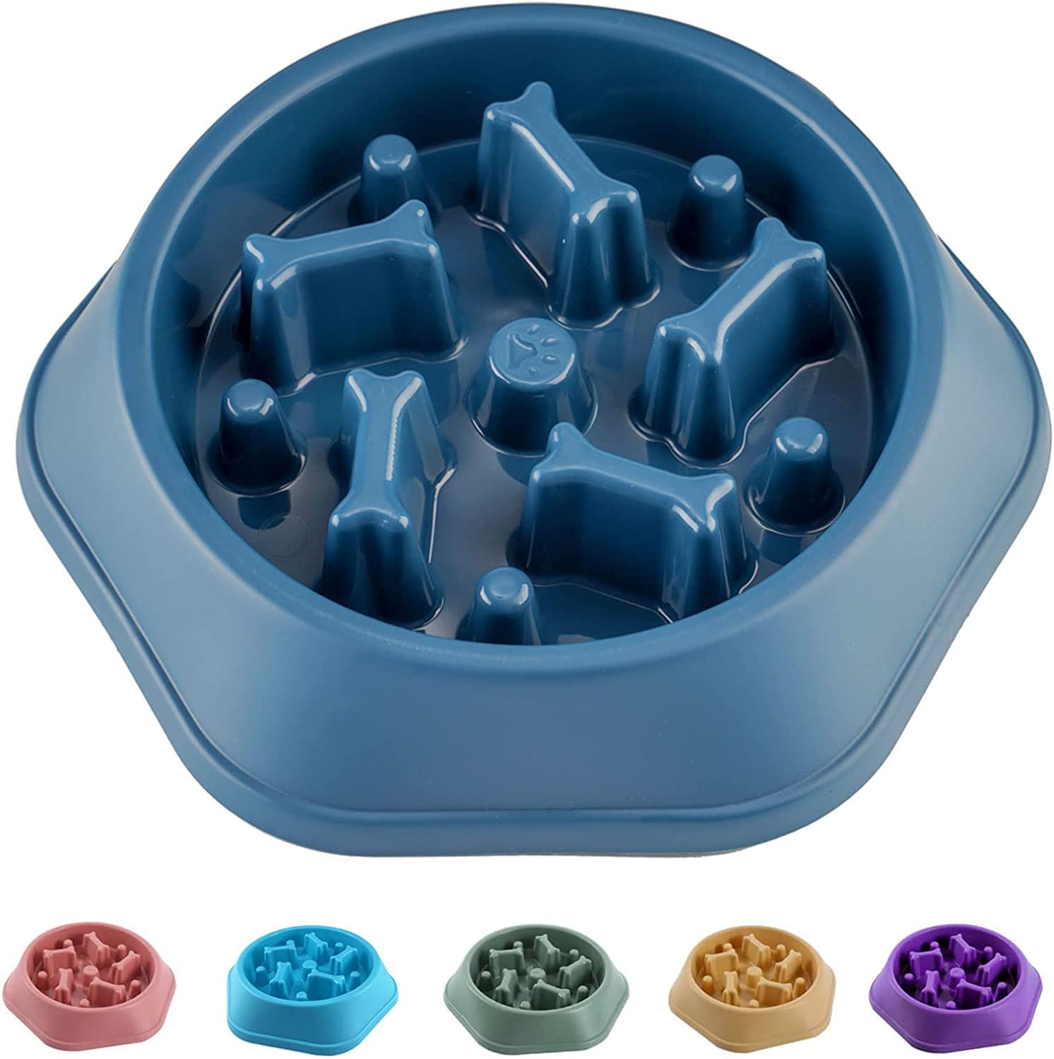 The Pets Company Bone Slow Feeder Bowl, AntiChoke, Anti Gulp Dog Food Water Bowl, Healthy Food Fun For Dog, Cat, Puppy