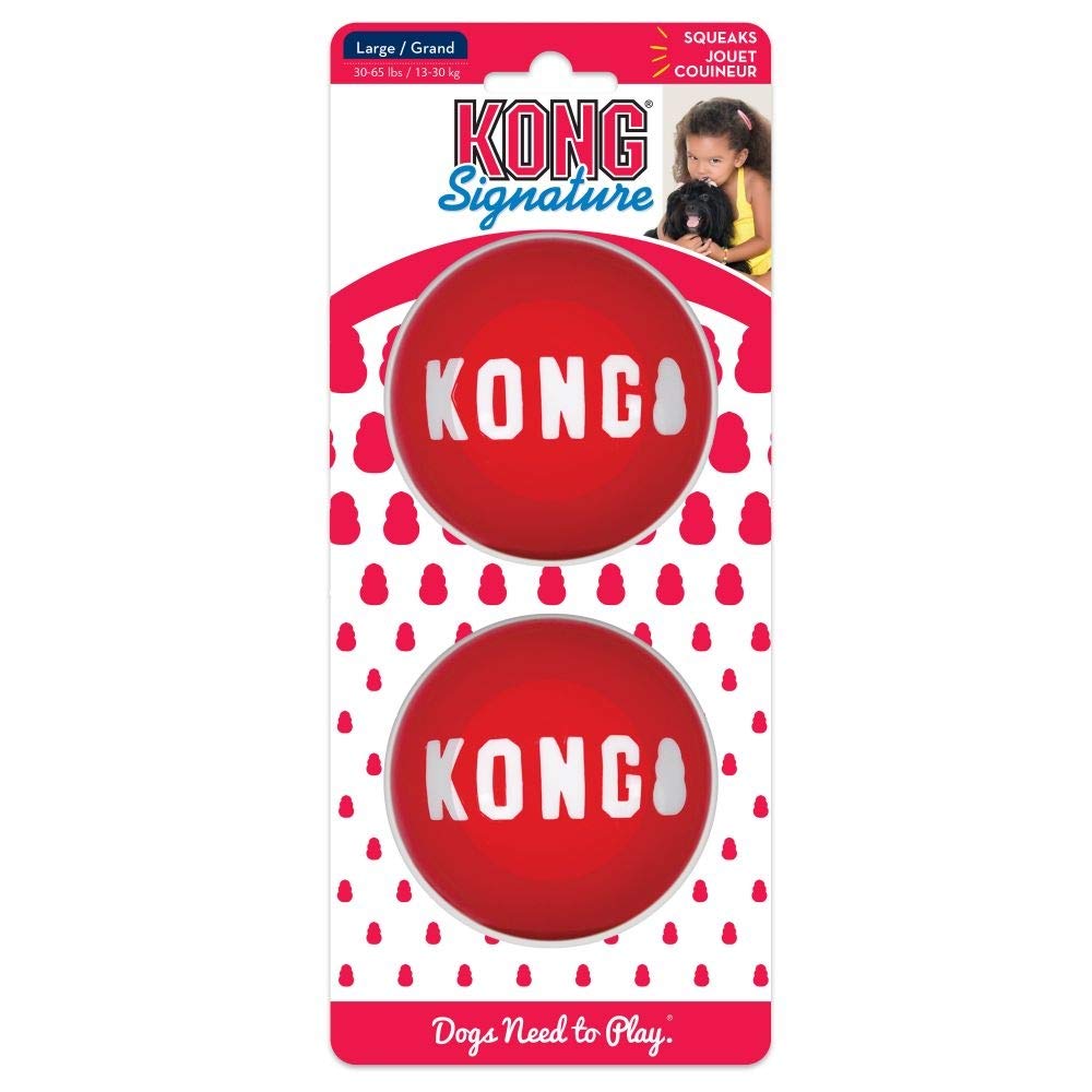 Kong - Signature Balls - 2 Pack Durable Ball For Chasing And Retrieving - For Large Dogs