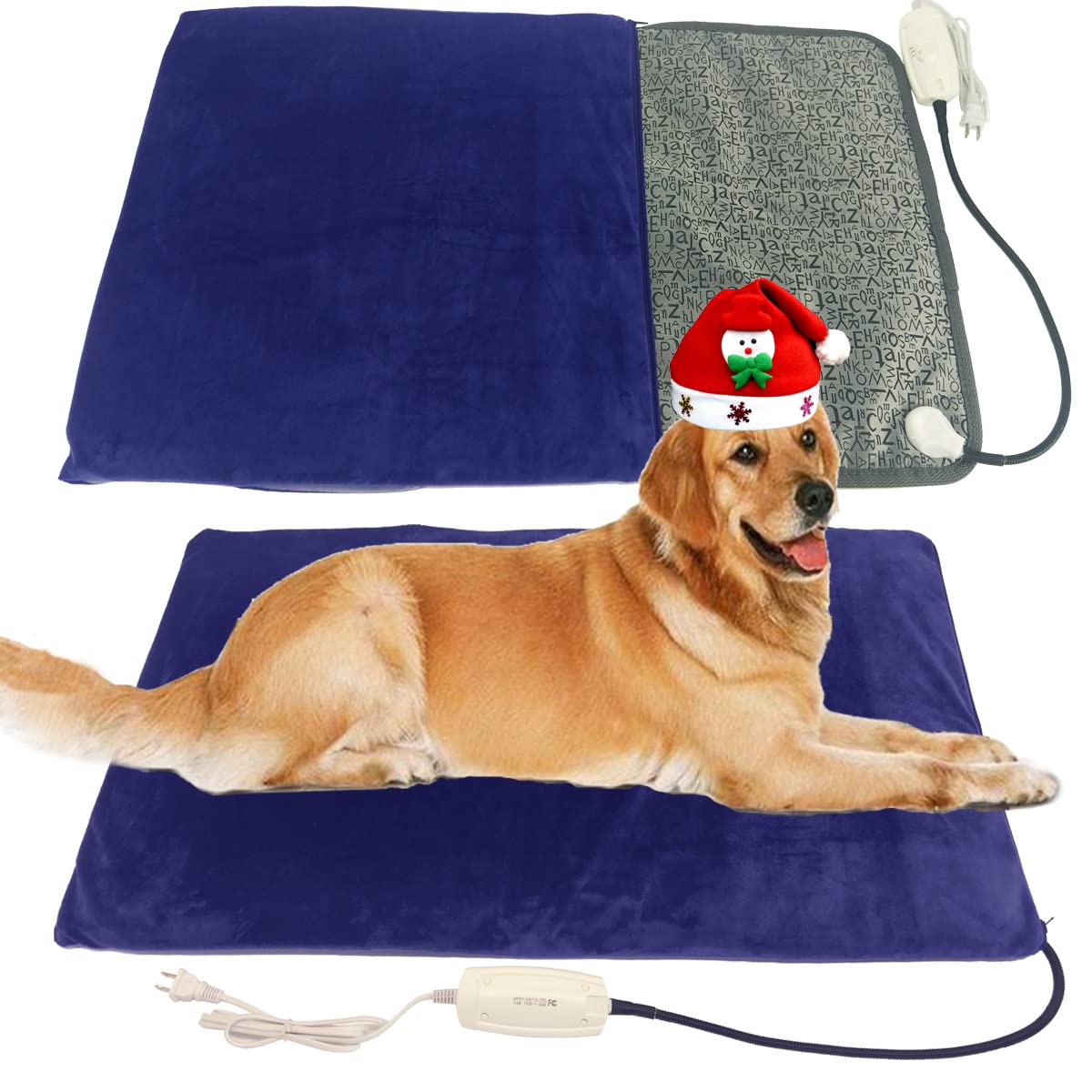 Pet Heating Pad For Large Dog Cat Heated Bed Dog Heating Pad 34 '' X 21 '' With Soft Washable Cover Electric Heating Pad Keep Pe