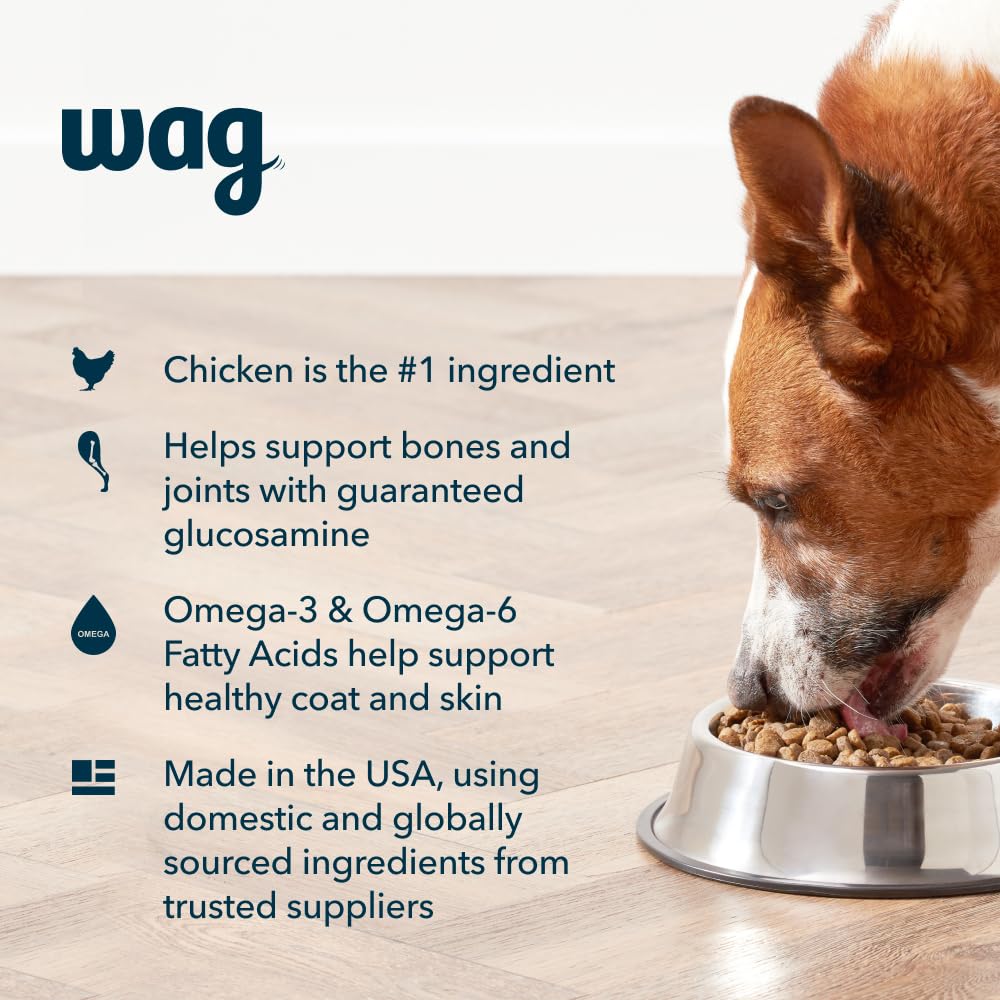 Amazon Brand - Wag Dry Dog Food, Chicken and Brown Rice, 30 lb Bag