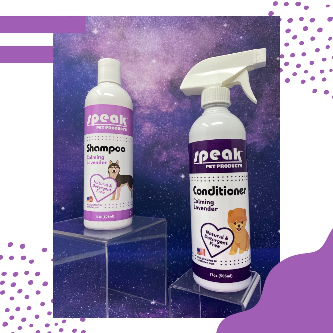 Speak Pet Products Natural Leave-In Conditioning Spray, For Dogs, Calming Lavender, 17Oz