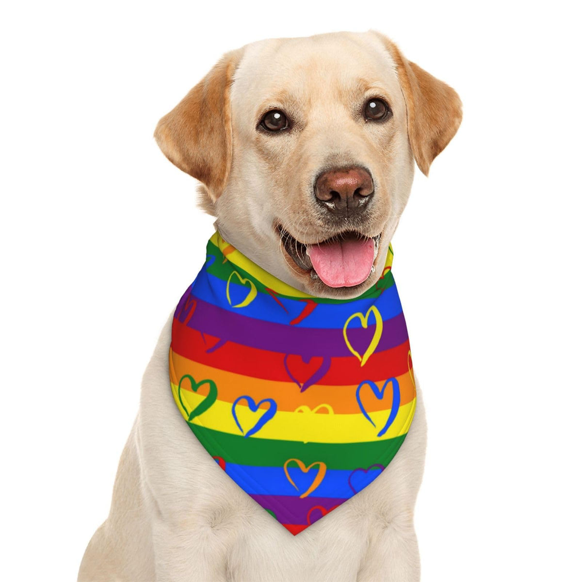 Gay Pride Rainbow Colored Valentine Heart Dog Bandana Scarf Triangle Bibs Pet Accessories Cat Kerchief