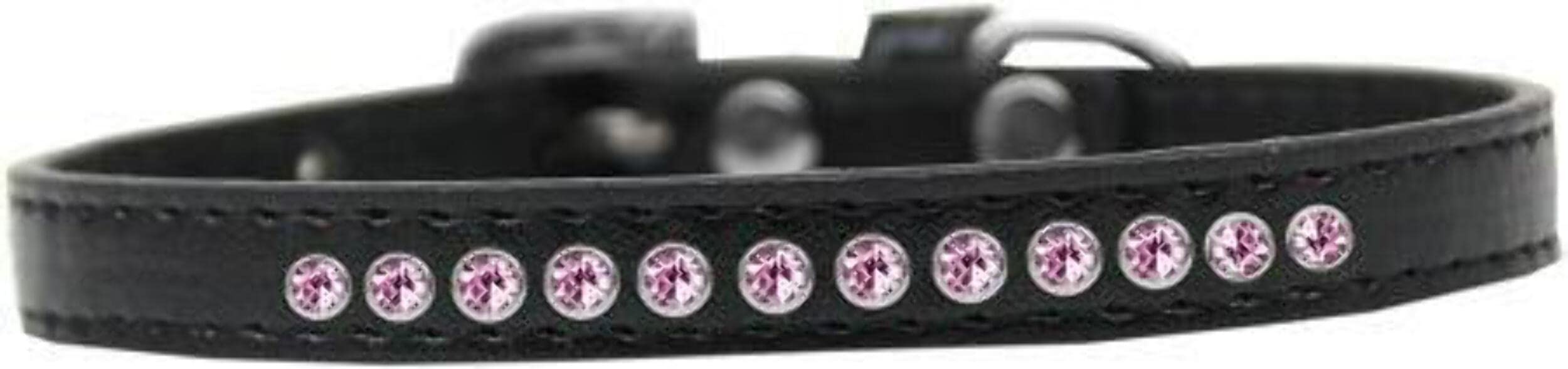 Dog, Puppy & Pet Fashion Collar, Bright Pink Crystal Rimsets Light Pink 12