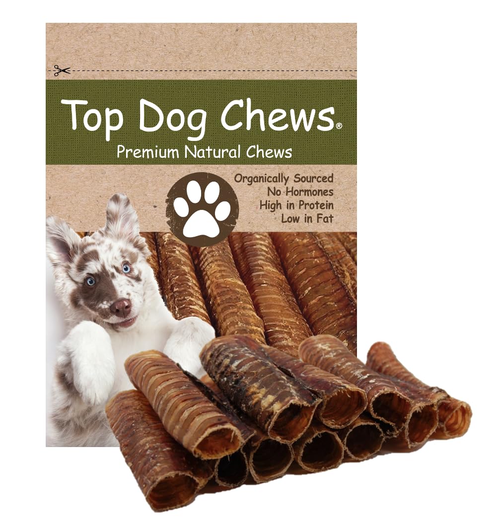 Top Dog Chews - 6    Beef Trachea Dog Chews 10 Pack, American, All Natural, Single Ingredient Dog Treat, Promotes Joint, Hip & D